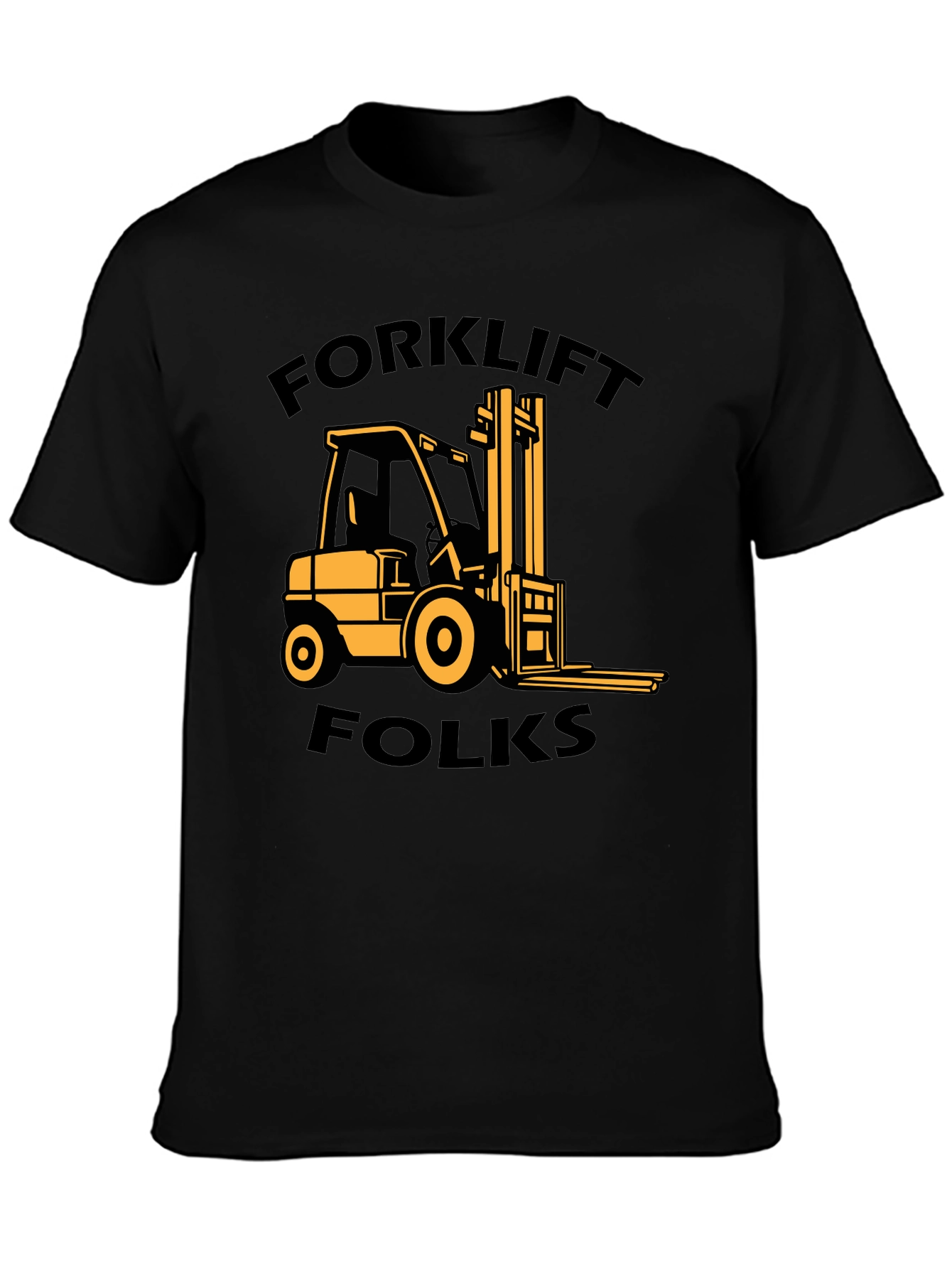 Forklift Folks Graphic Tee - Black Cotton T-Shirt