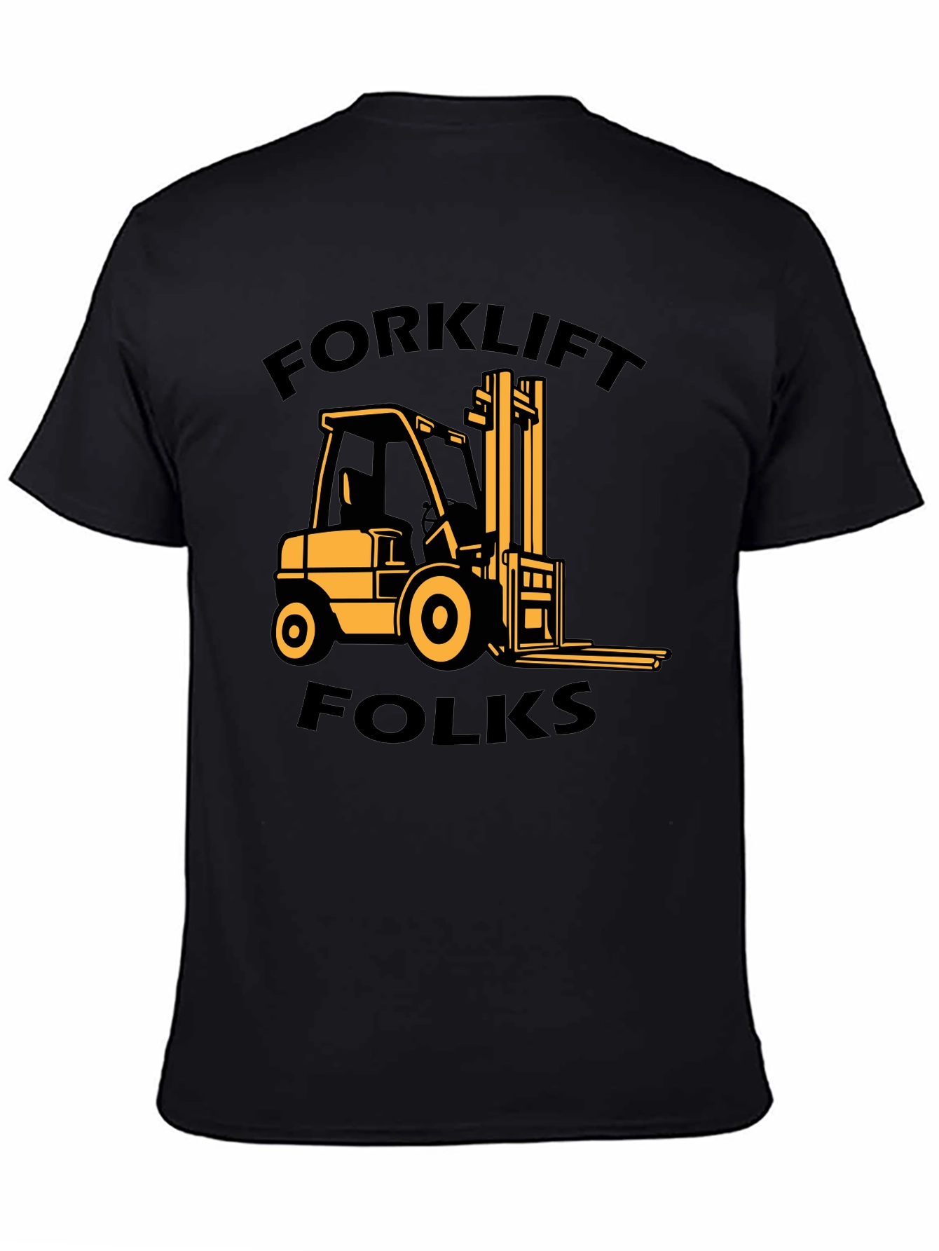 Forklift Folks Graphic Tee - Black Cotton T-Shirt