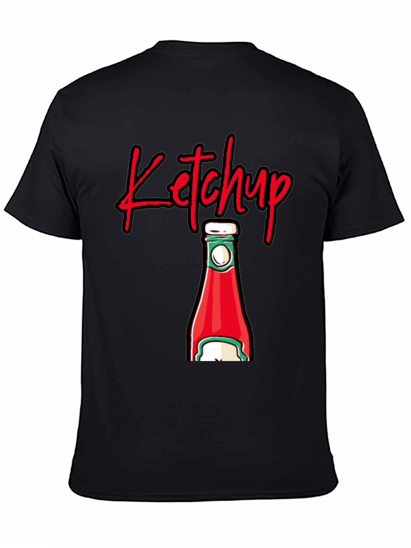Ketchup Bottle Graphic T-Shirt - Black
