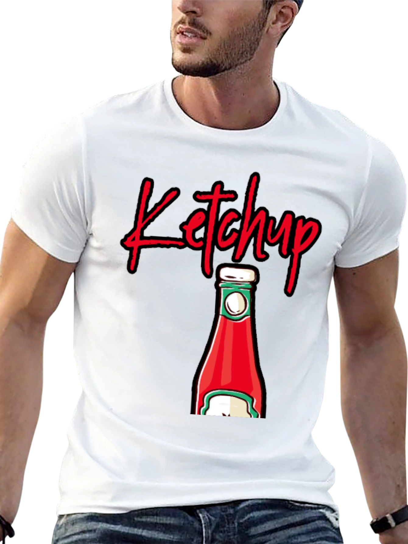 Ketchup Bottle Graphic T-Shirt - Black