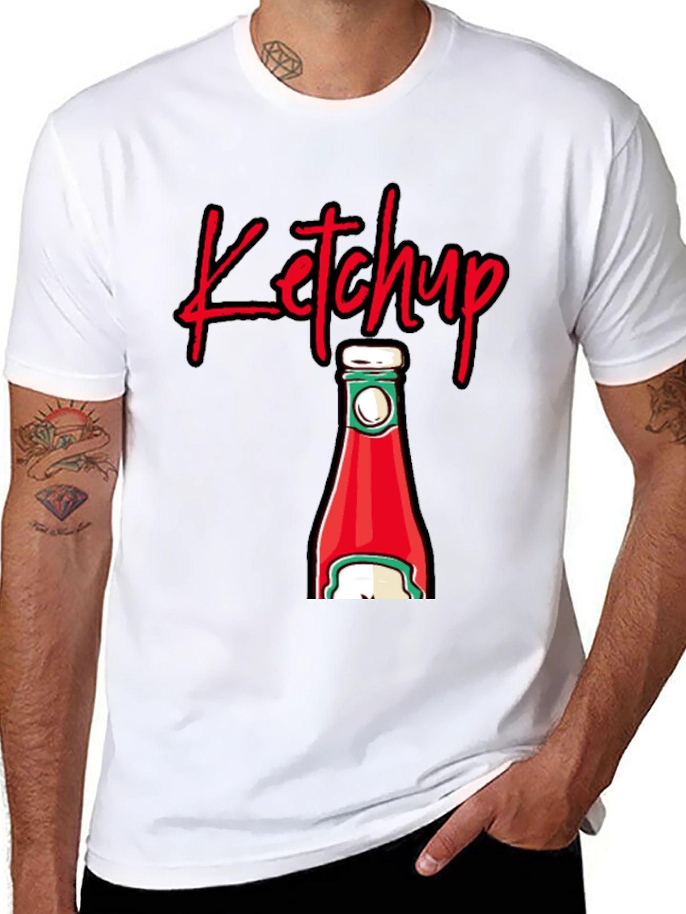 Ketchup Bottle Graphic T-Shirt - Black