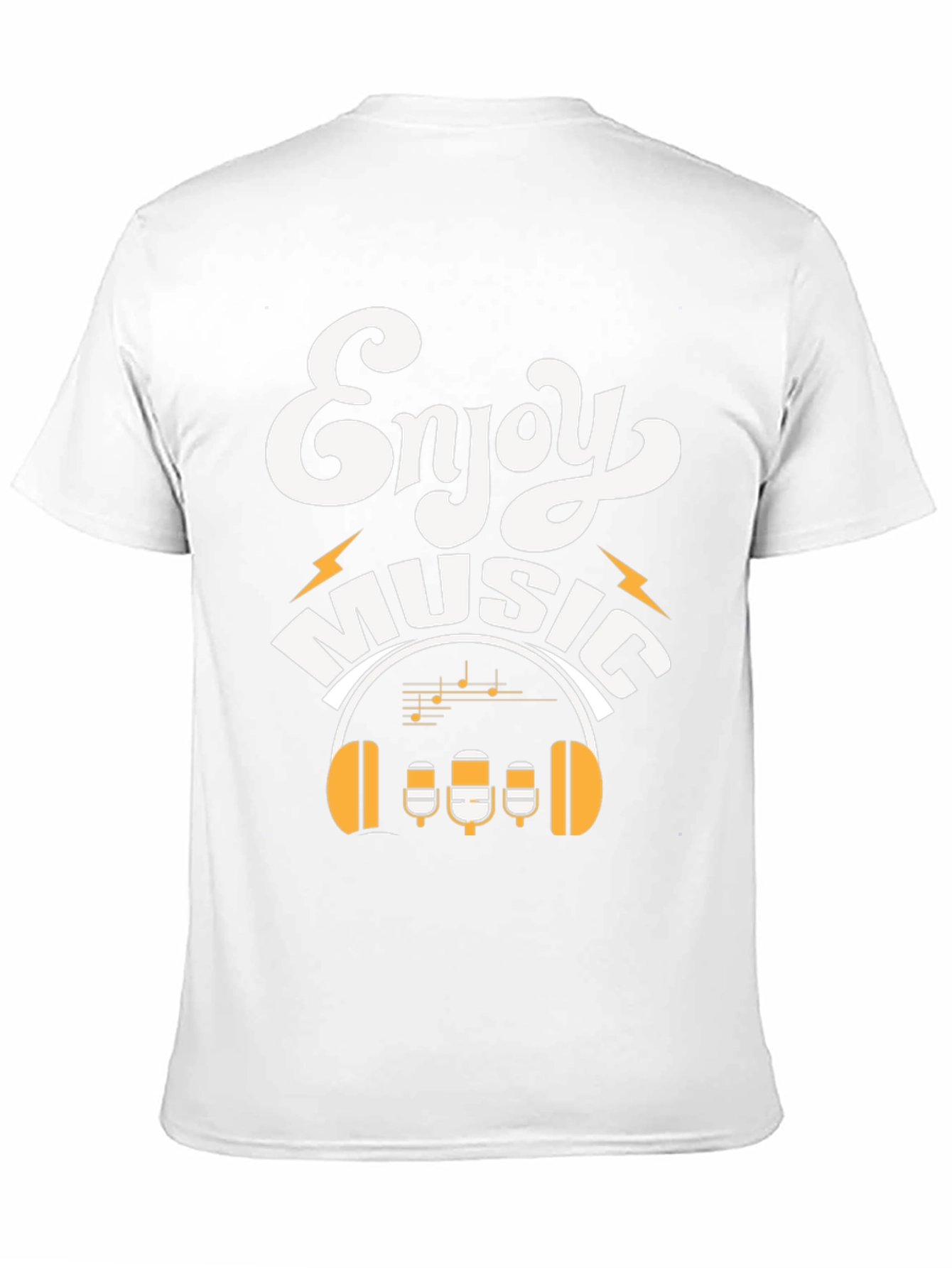 Enjoy Music Graphic Print Crew Neck T-Shirt