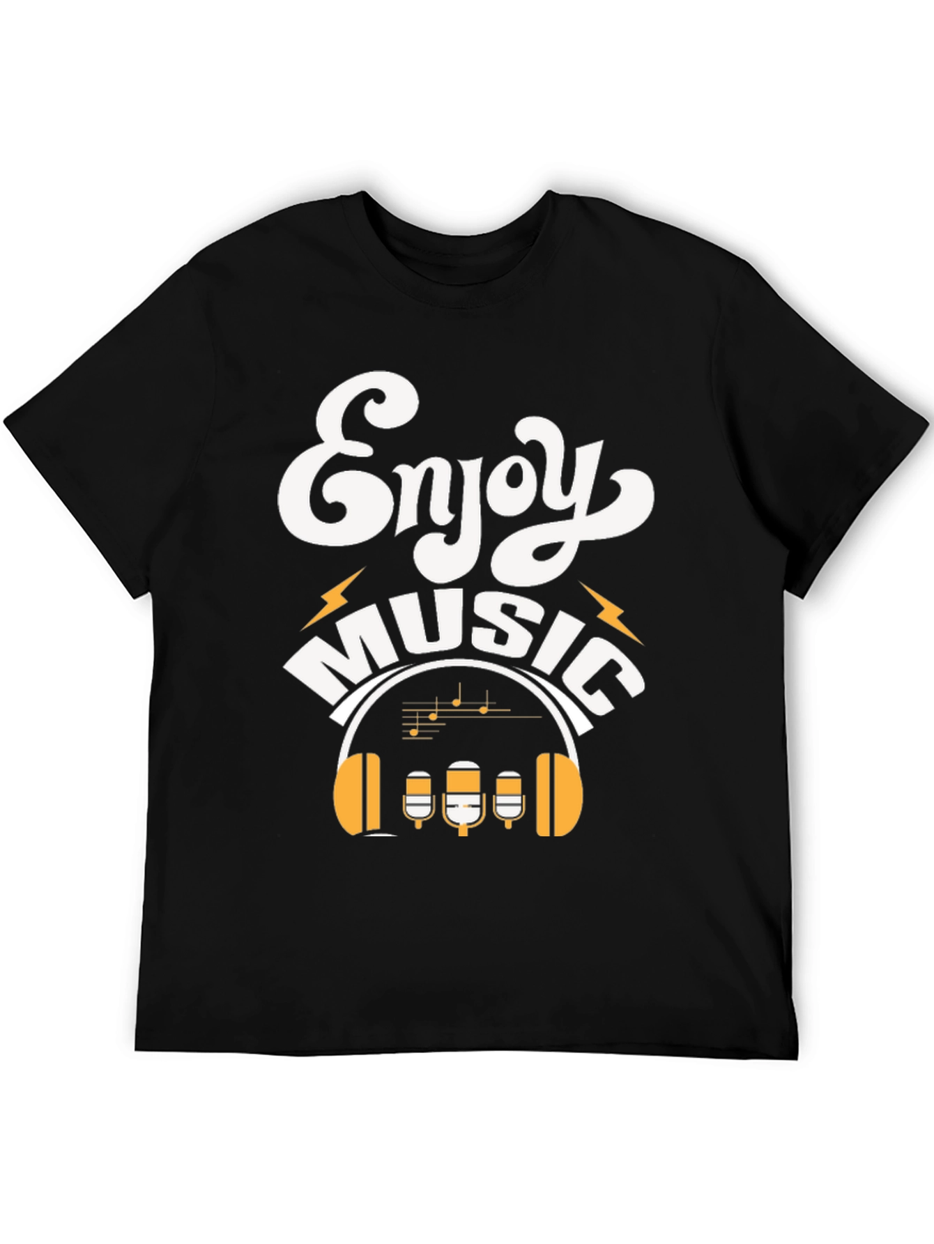Enjoy Music Graphic Print Crew Neck T-Shirt