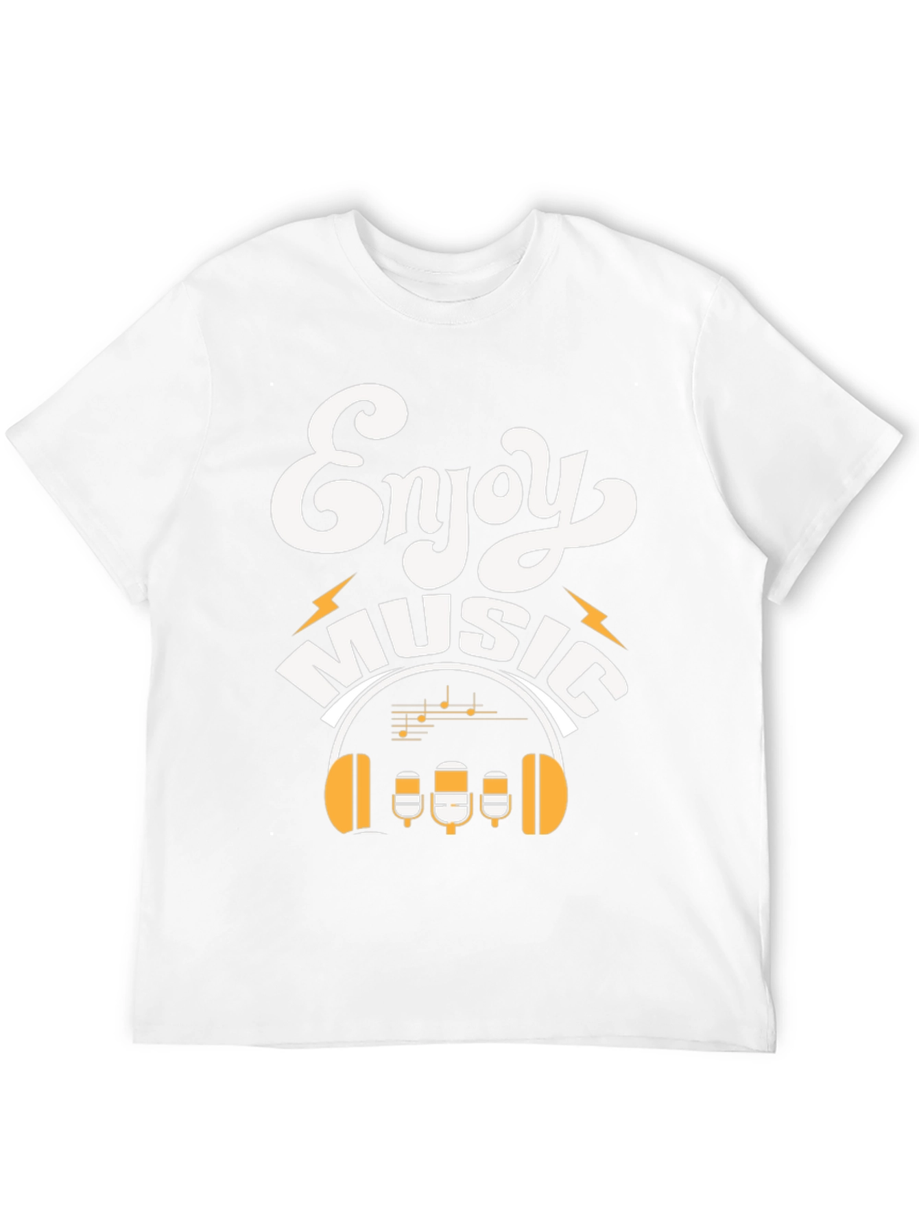 Enjoy Music Graphic Print Crew Neck T-Shirt