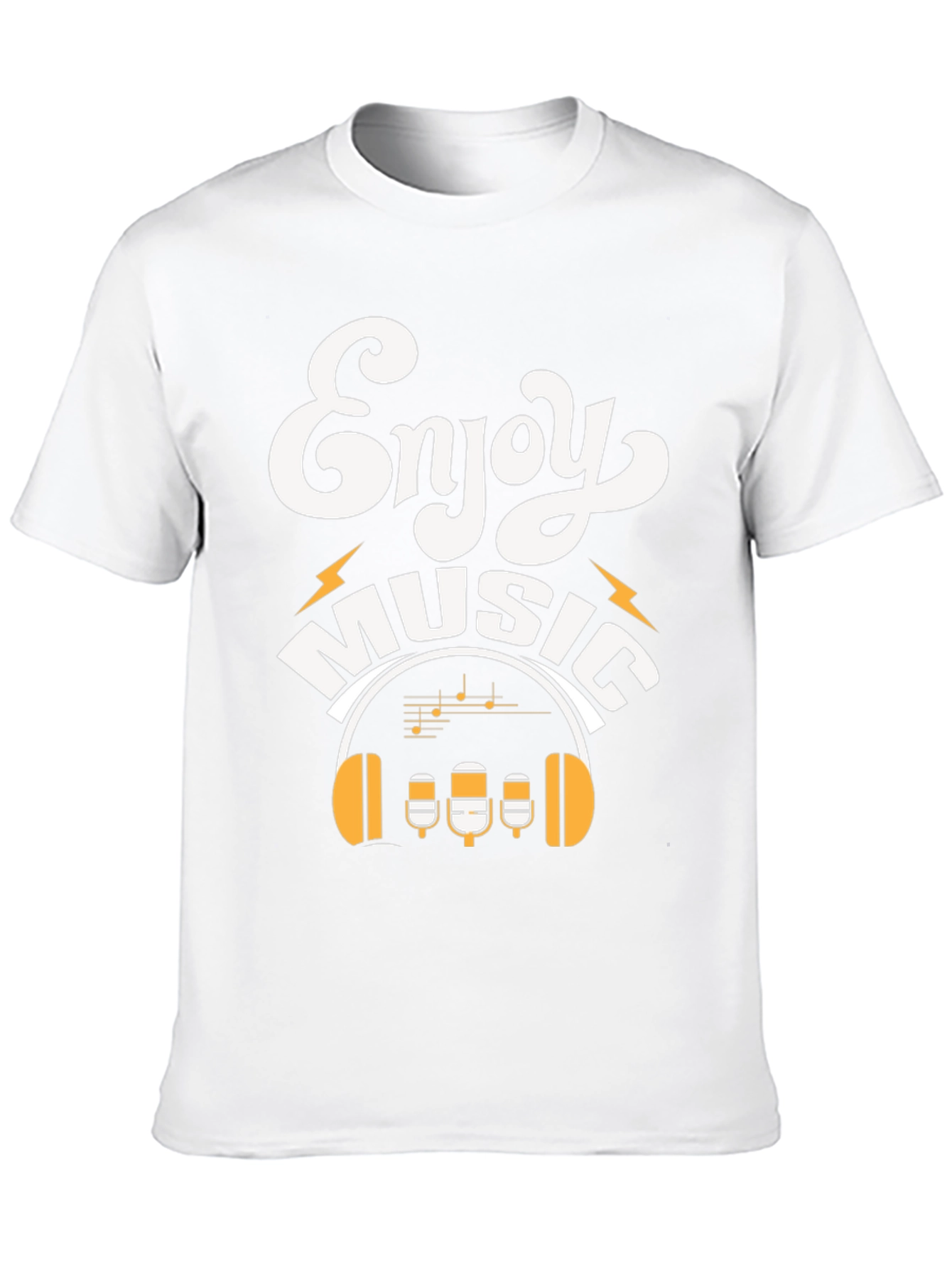 Enjoy Music Graphic Print Crew Neck T-Shirt