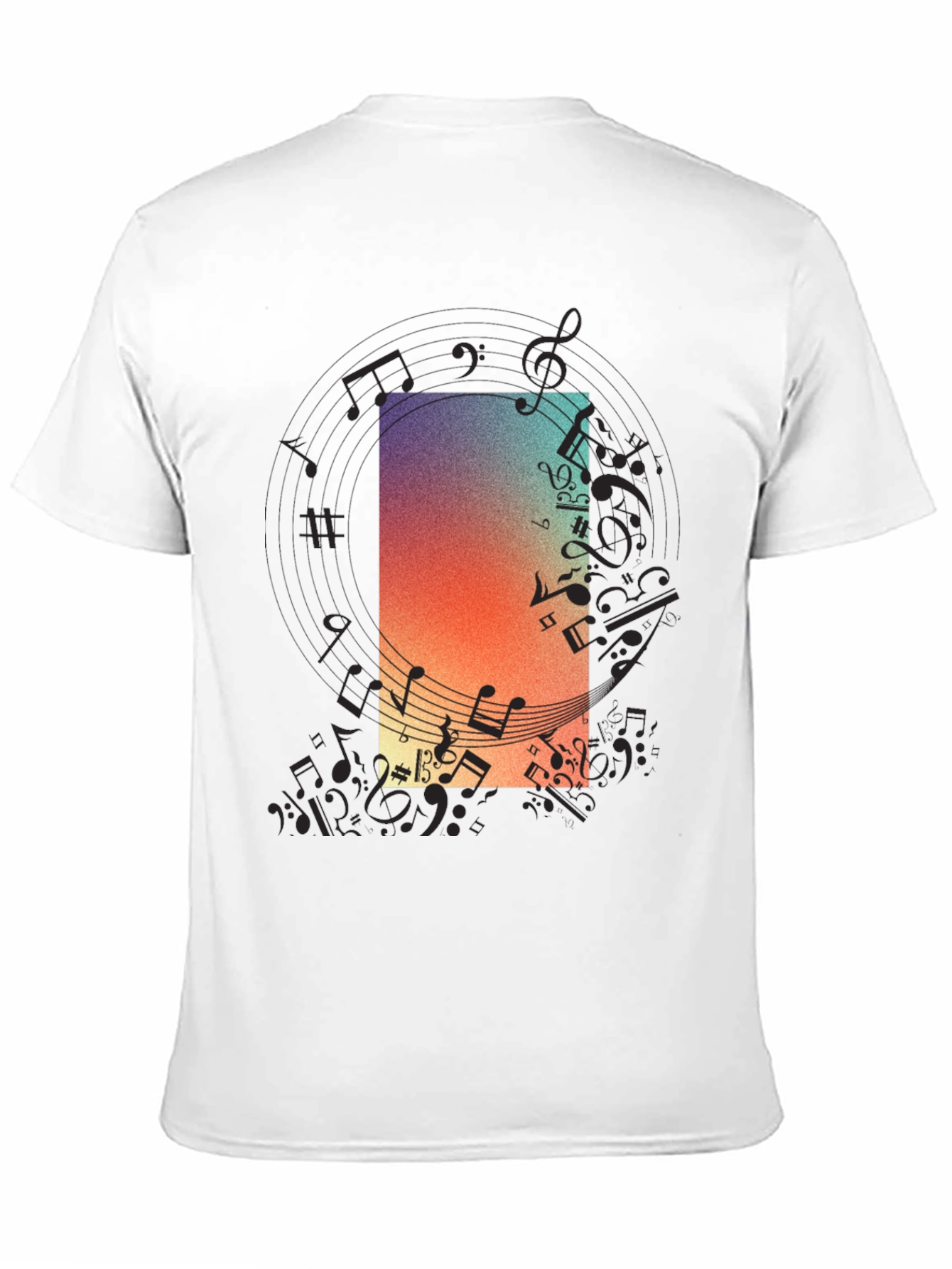 Music Note Graphic Tee - Black Casual T-Shirt
