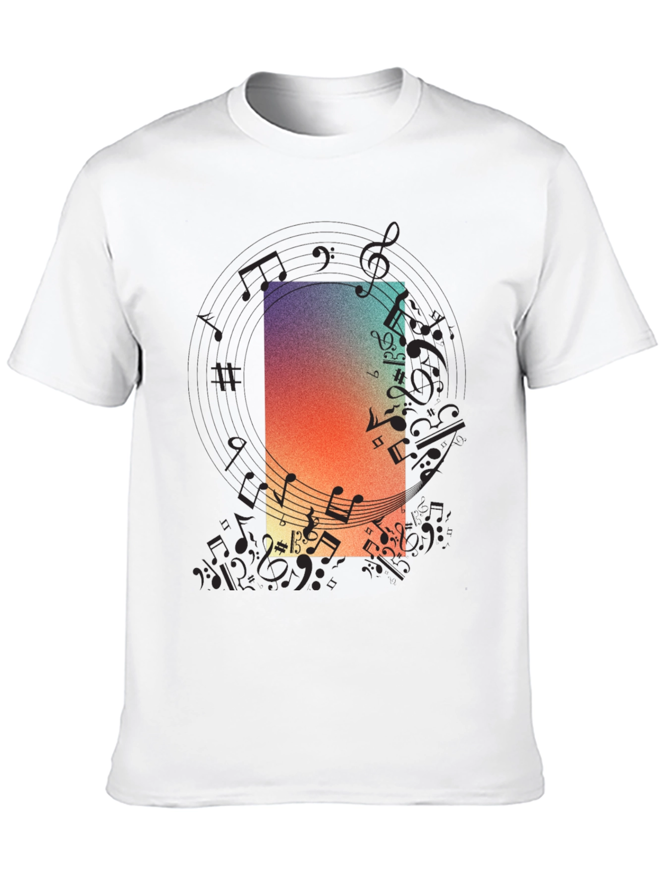 Music Note Graphic Tee - Black Casual T-Shirt