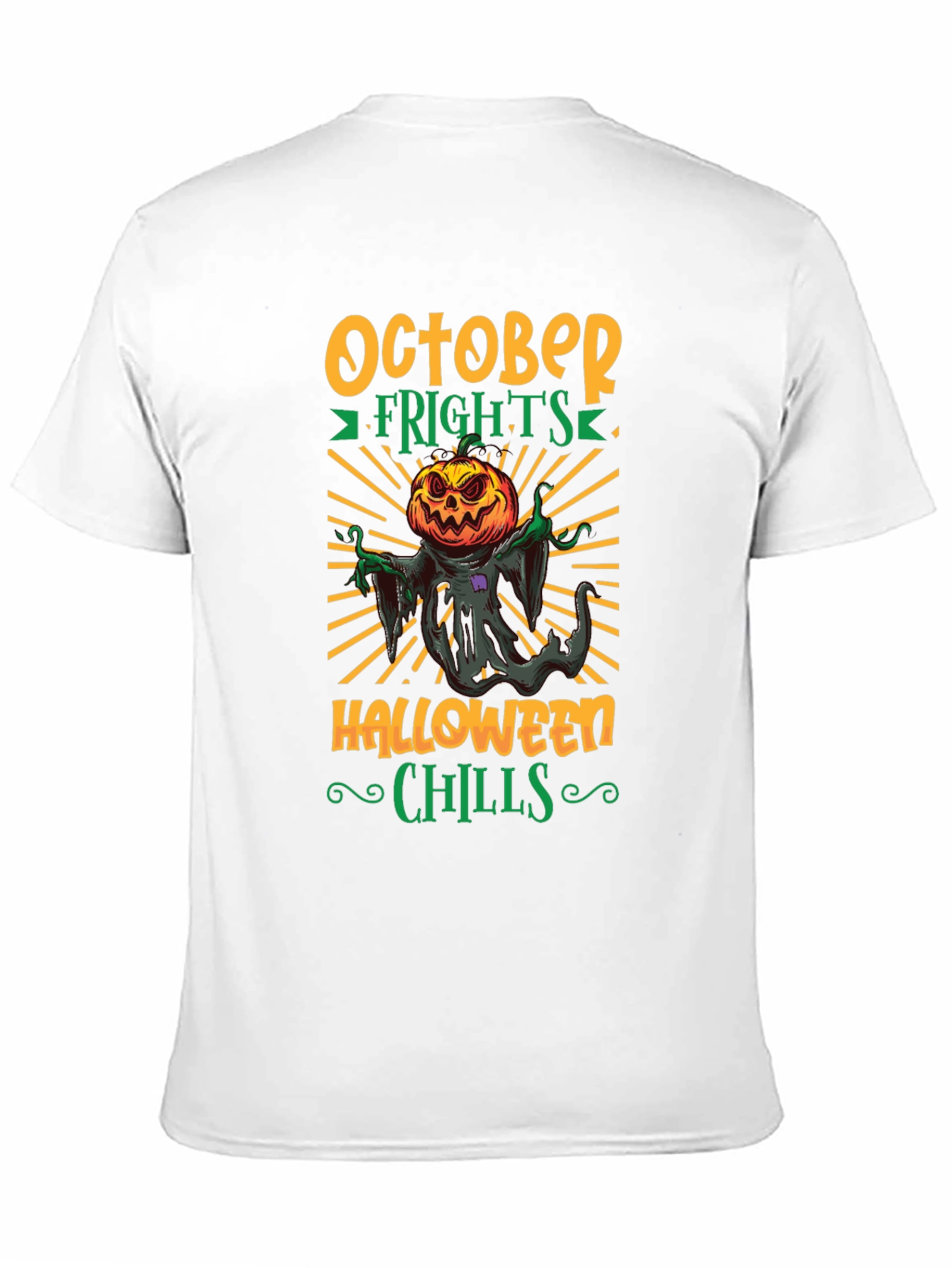 October Frights Halloween Chills Black Graphic Tee