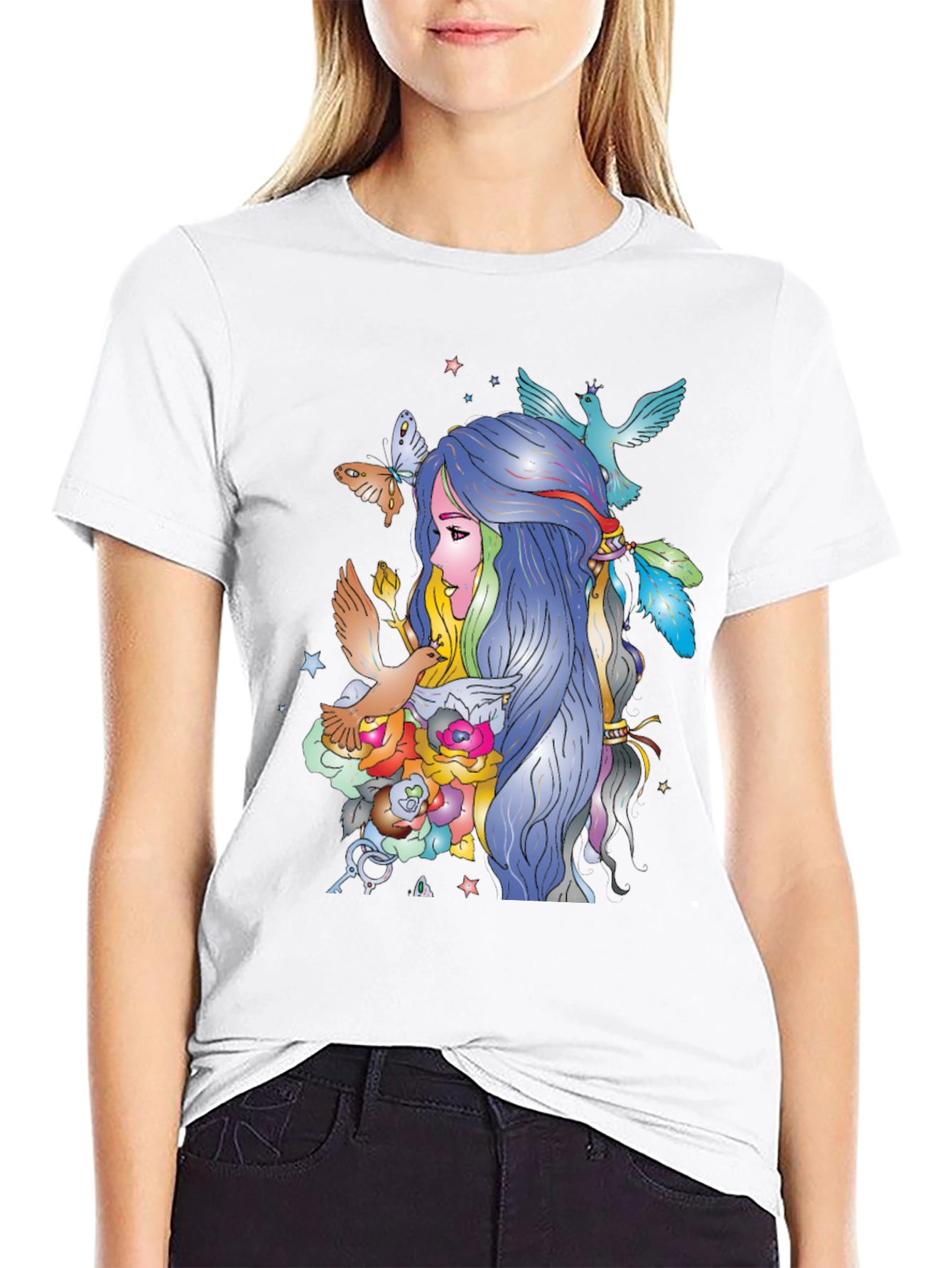 Artistic Womens Graphic Print T-Shirt