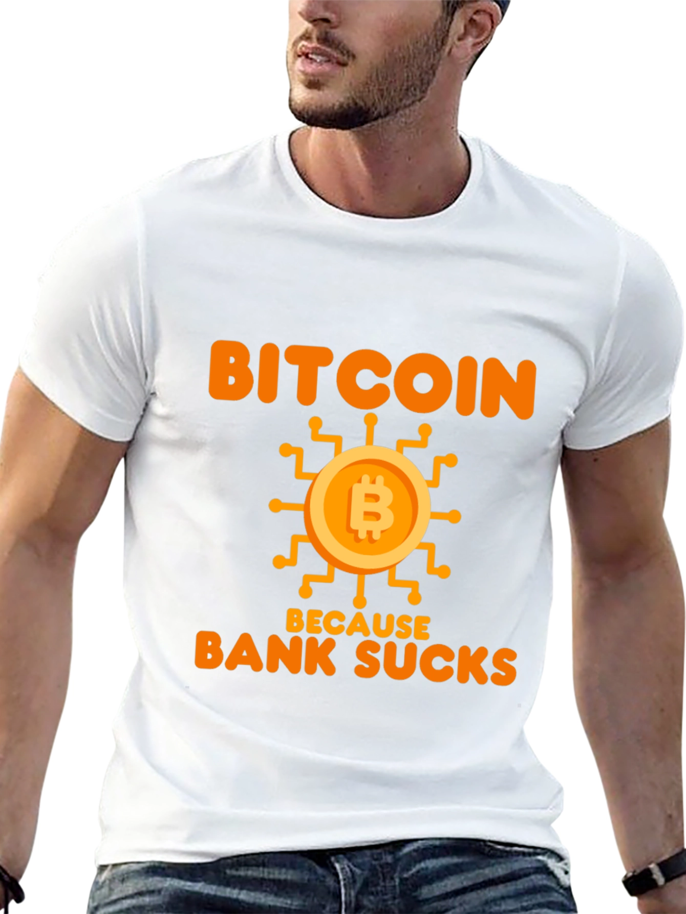 Bitcoin Because Bank Sucks Funny T-Shirt