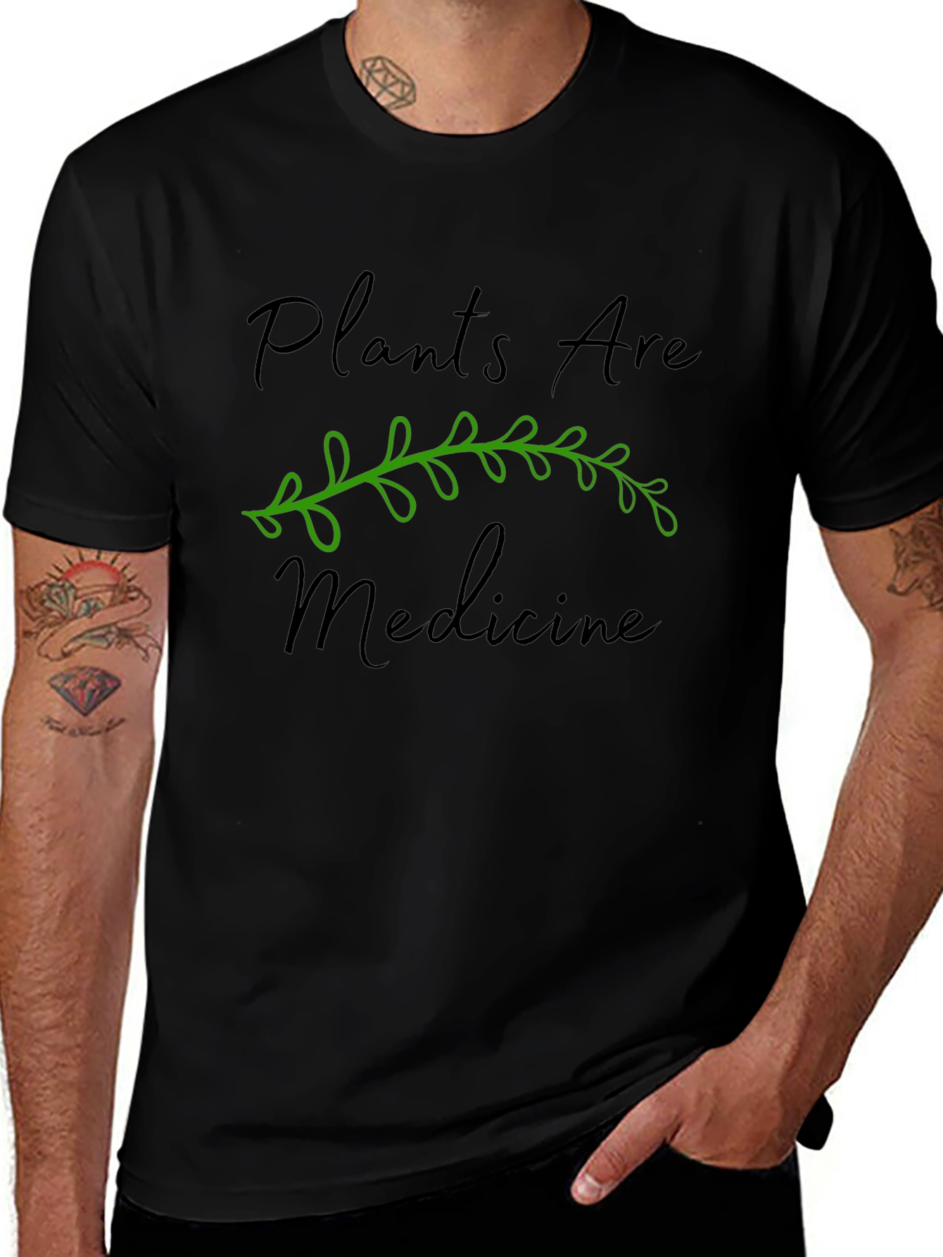 Plants are Medicine Graphic Tee - Black Unisex T-Shirt
