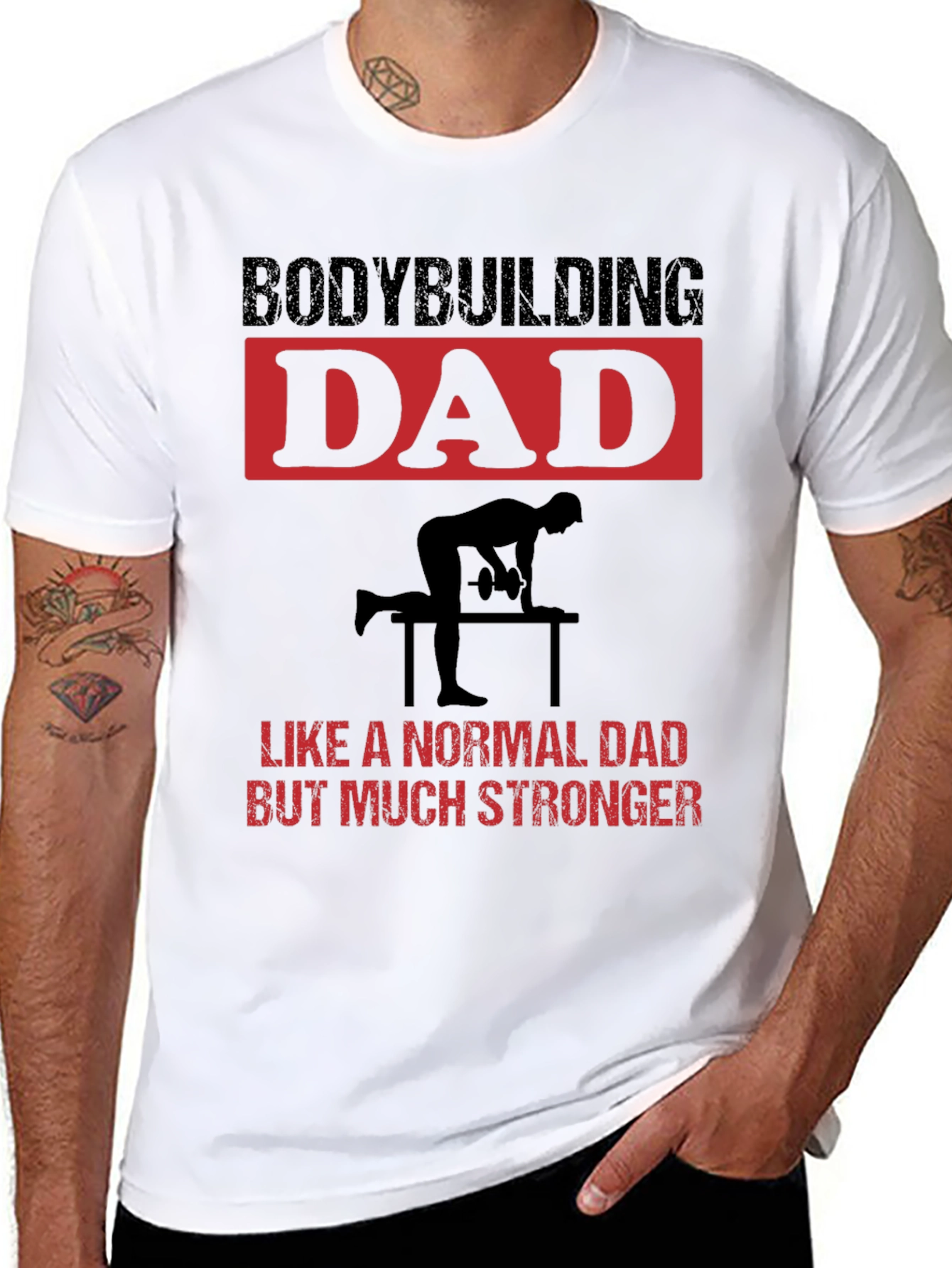 Bodybuilding Dad T-Shirt: Strong Fathers Day Gift