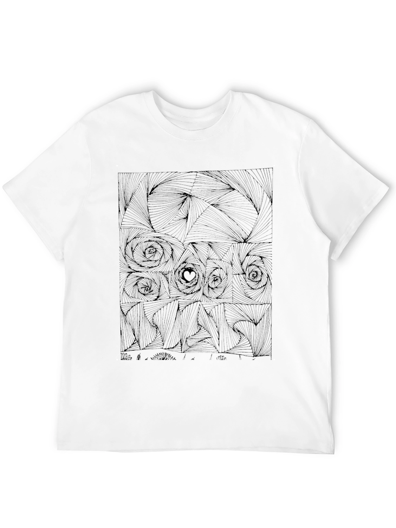 Abstract Rose Graphic Tee - Black Cotton T-Shirt