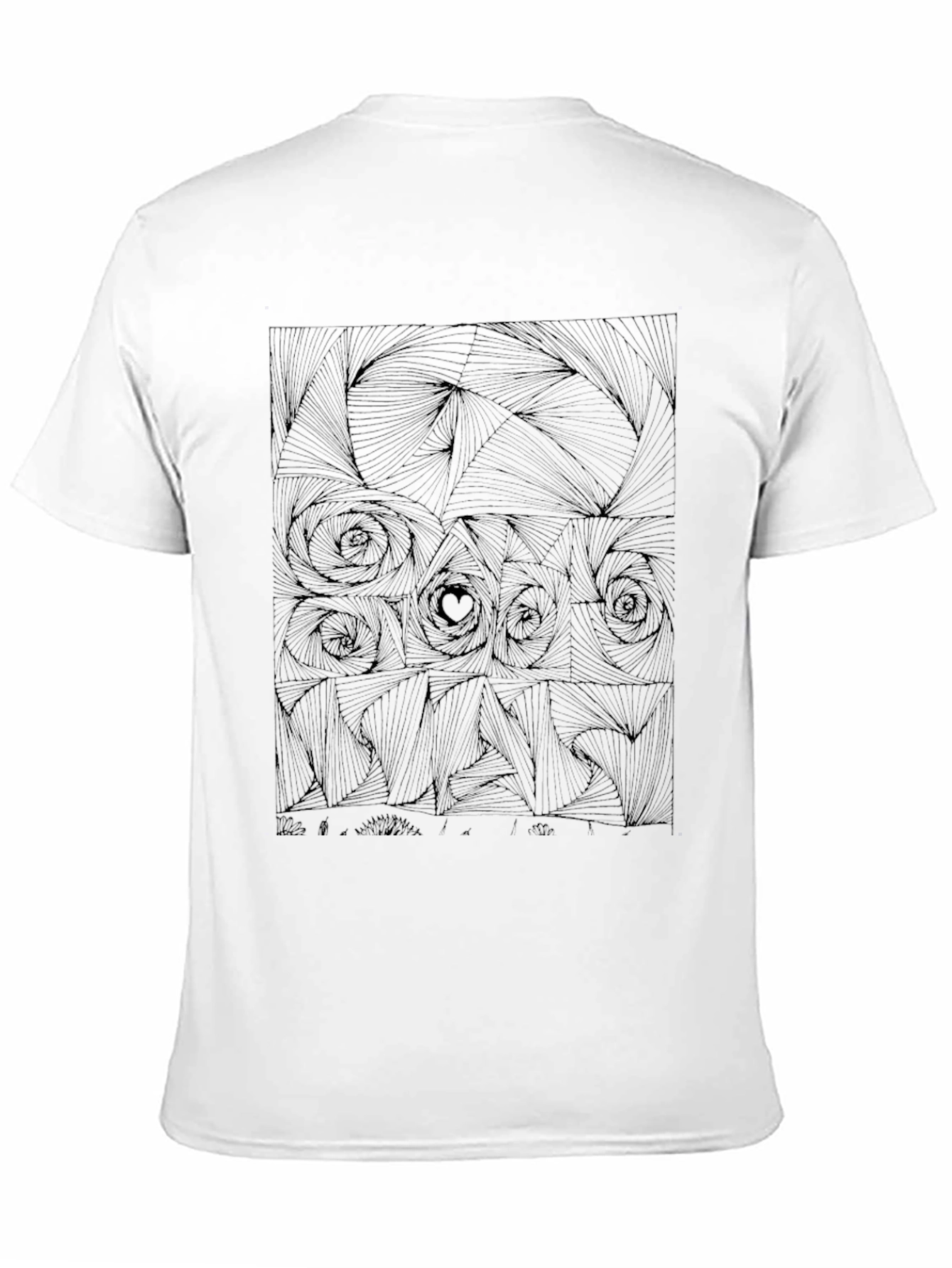 Abstract Rose Graphic Tee - Black Cotton T-Shirt