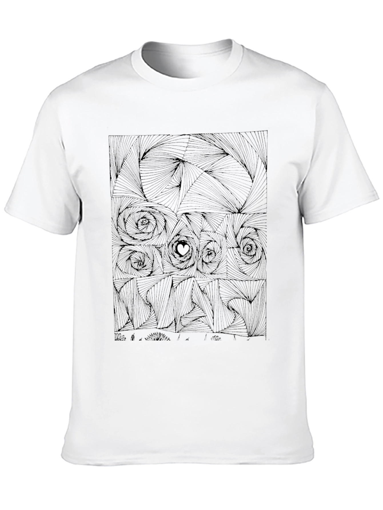 Abstract Rose Graphic Tee - Black Cotton T-Shirt