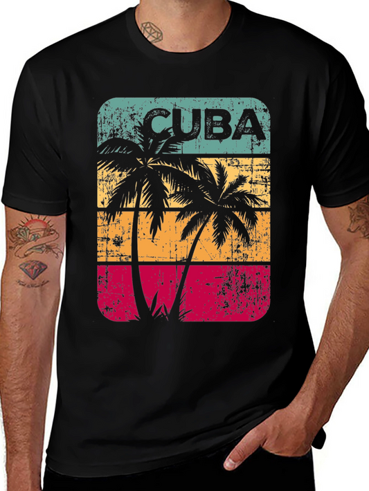 Cuba Palm Tree Retro T-Shirt
