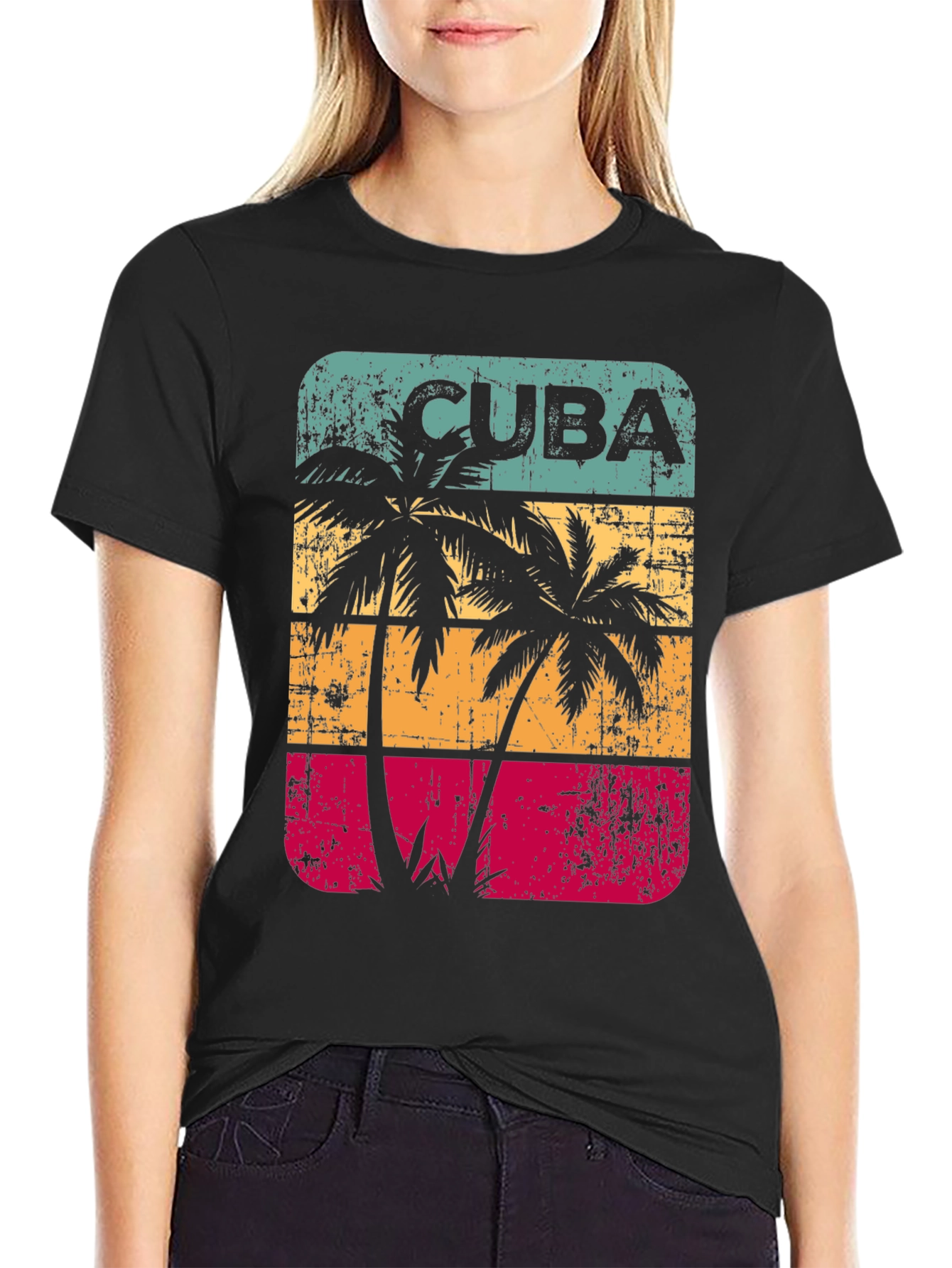Cuba Palm Tree Retro T-Shirt