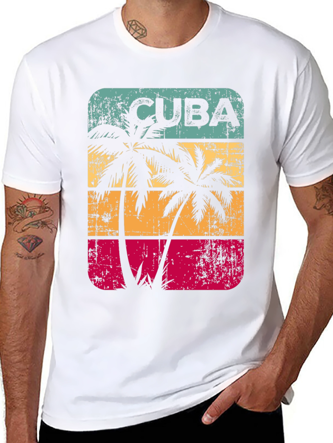 Cuba Palm Tree Retro T-Shirt