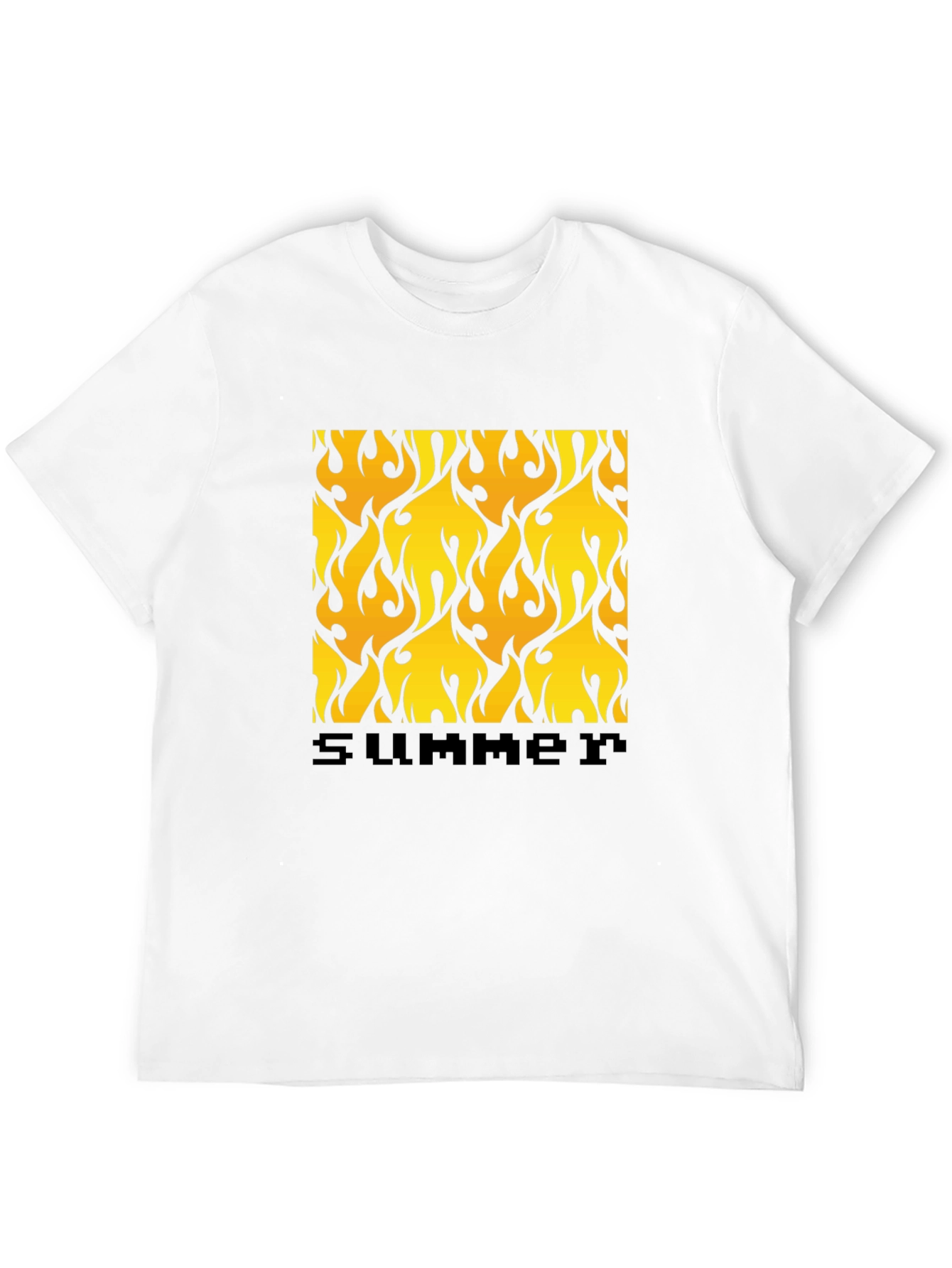 Summer Flame Tee - Bold Graphic Print Black T-Shirt