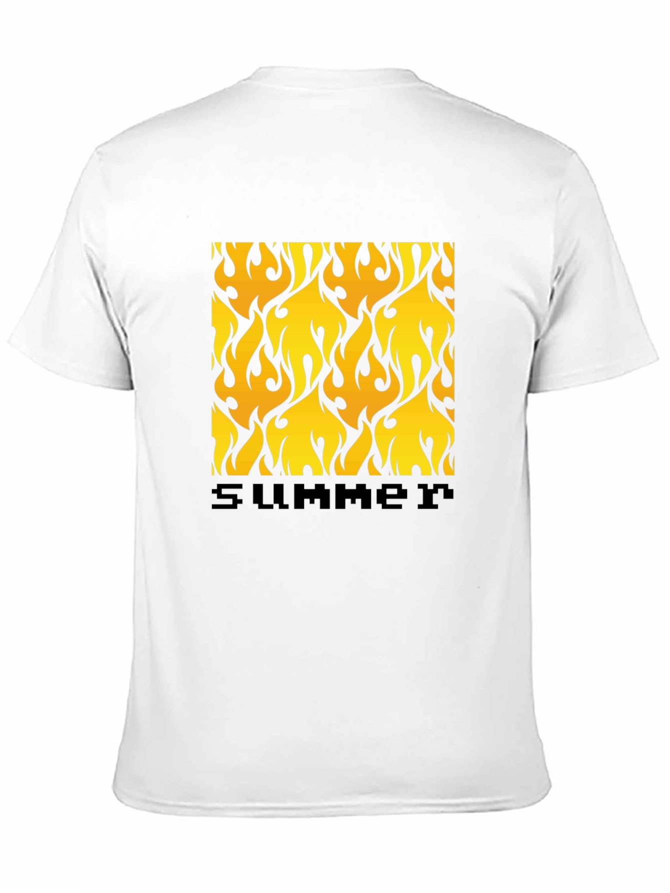Summer Flame Tee - Bold Graphic Print Black T-Shirt