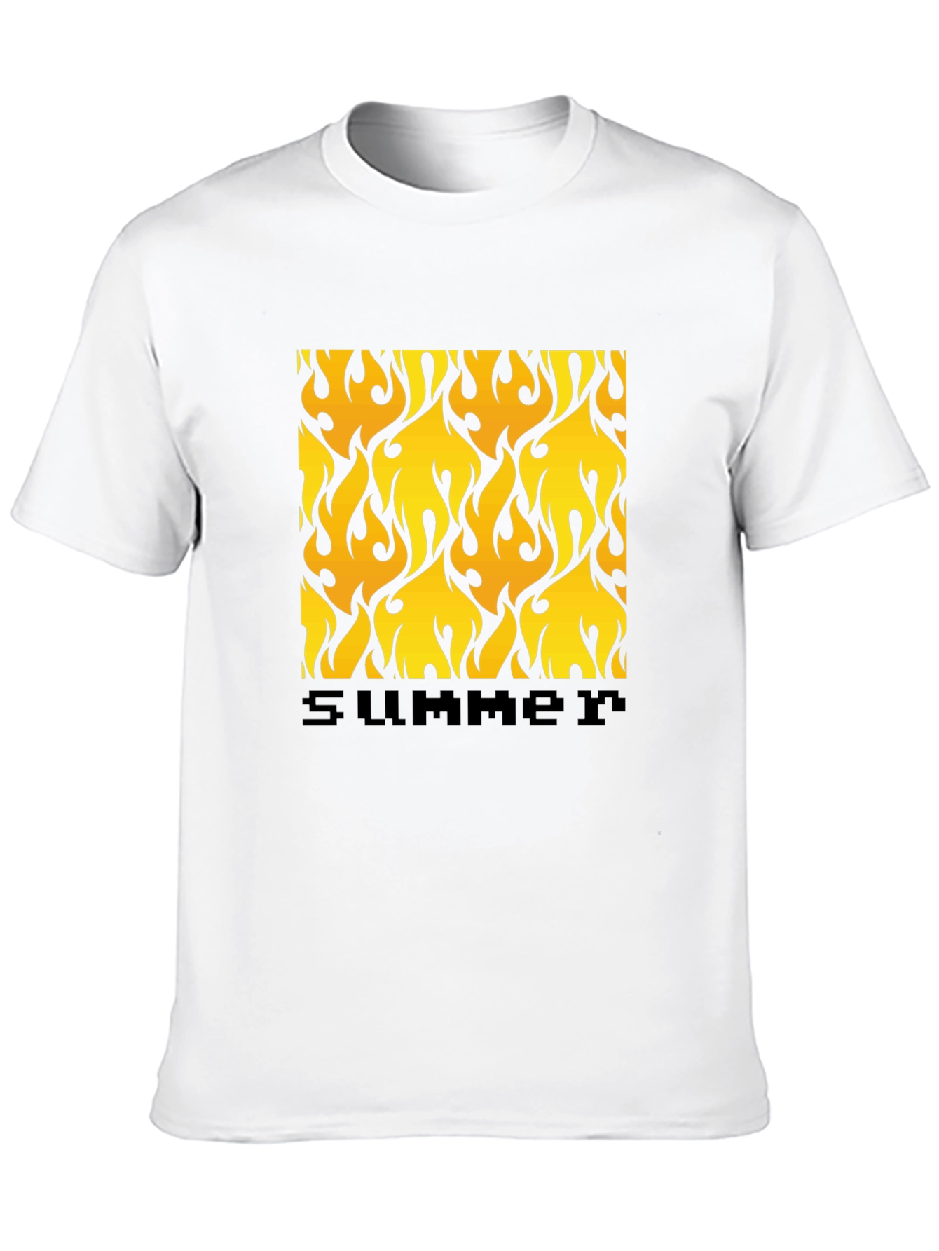 Summer Flame Tee - Bold Graphic Print Black T-Shirt