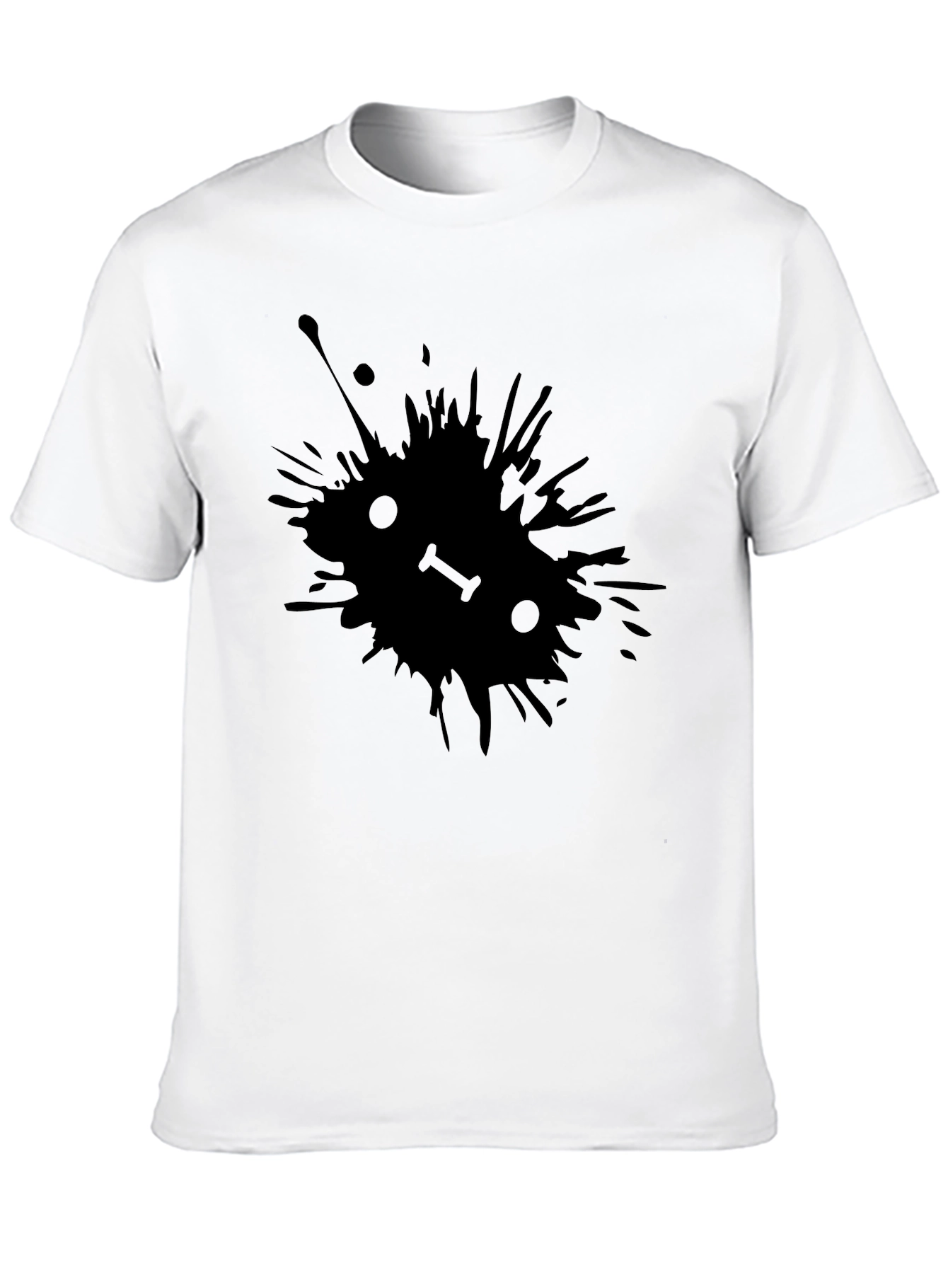 Ink Splatter Graphic Black Tee Shirt
