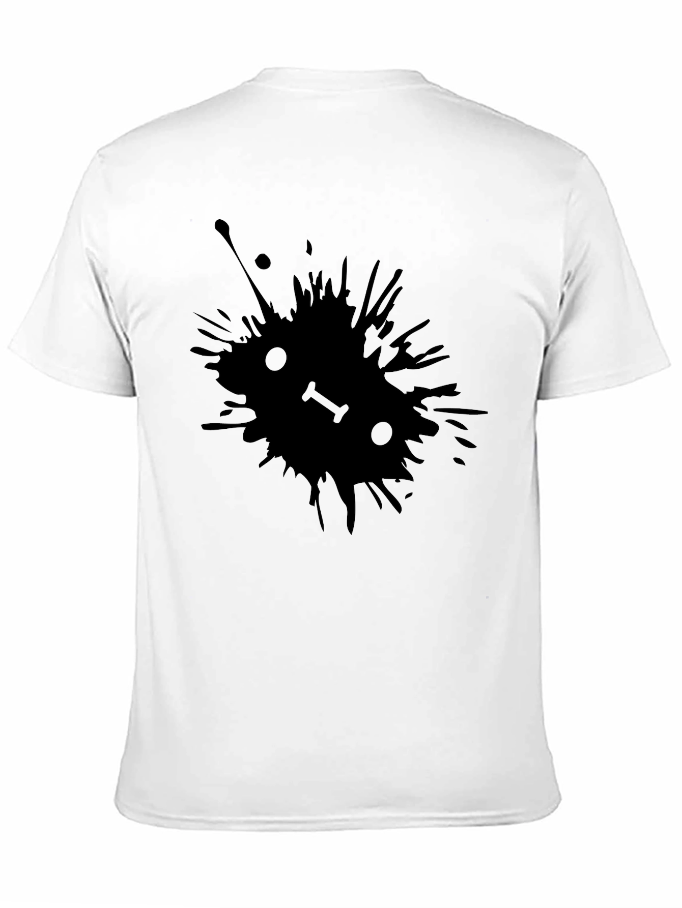 Ink Splatter Graphic Black Tee Shirt