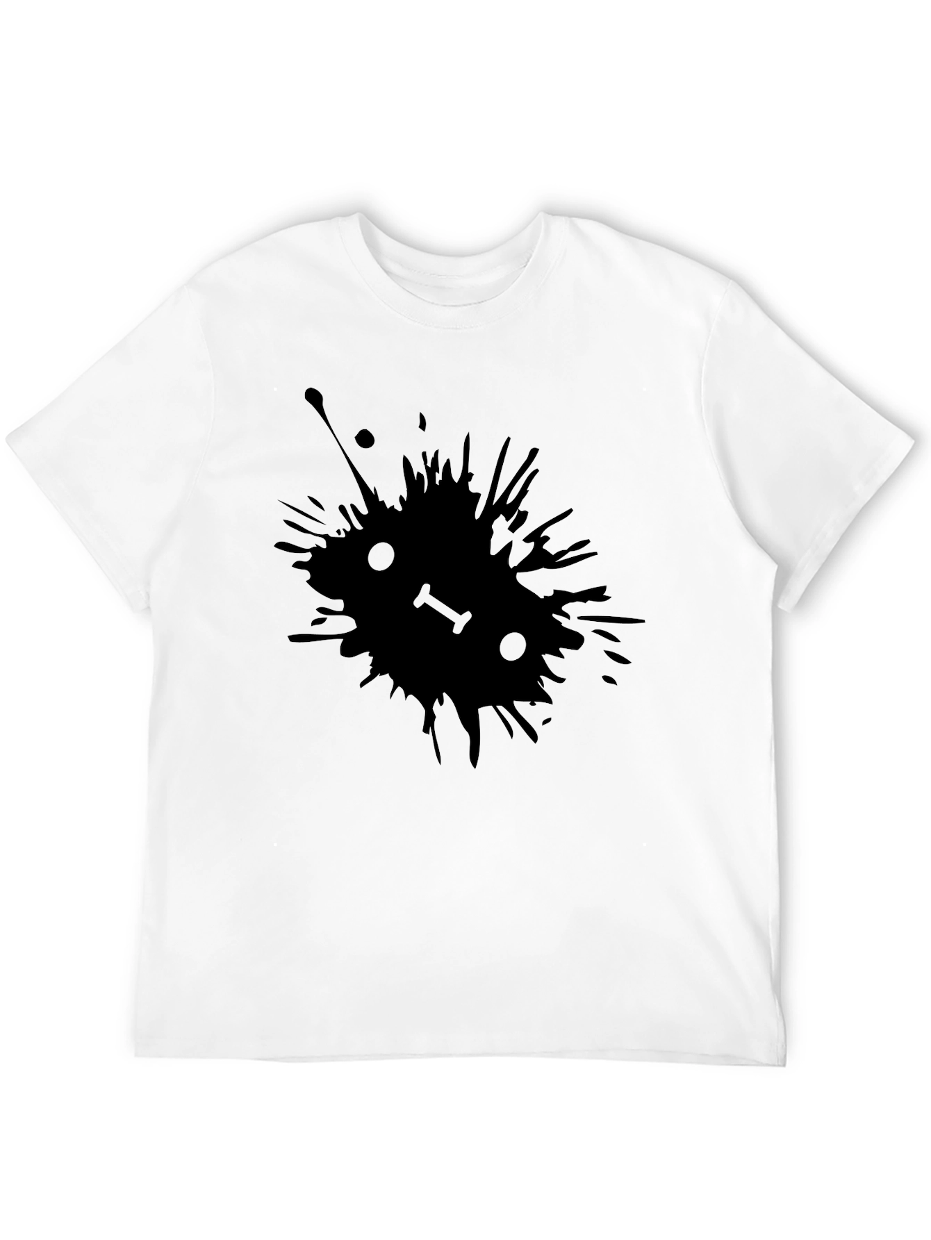 Ink Splatter Graphic Black Tee Shirt