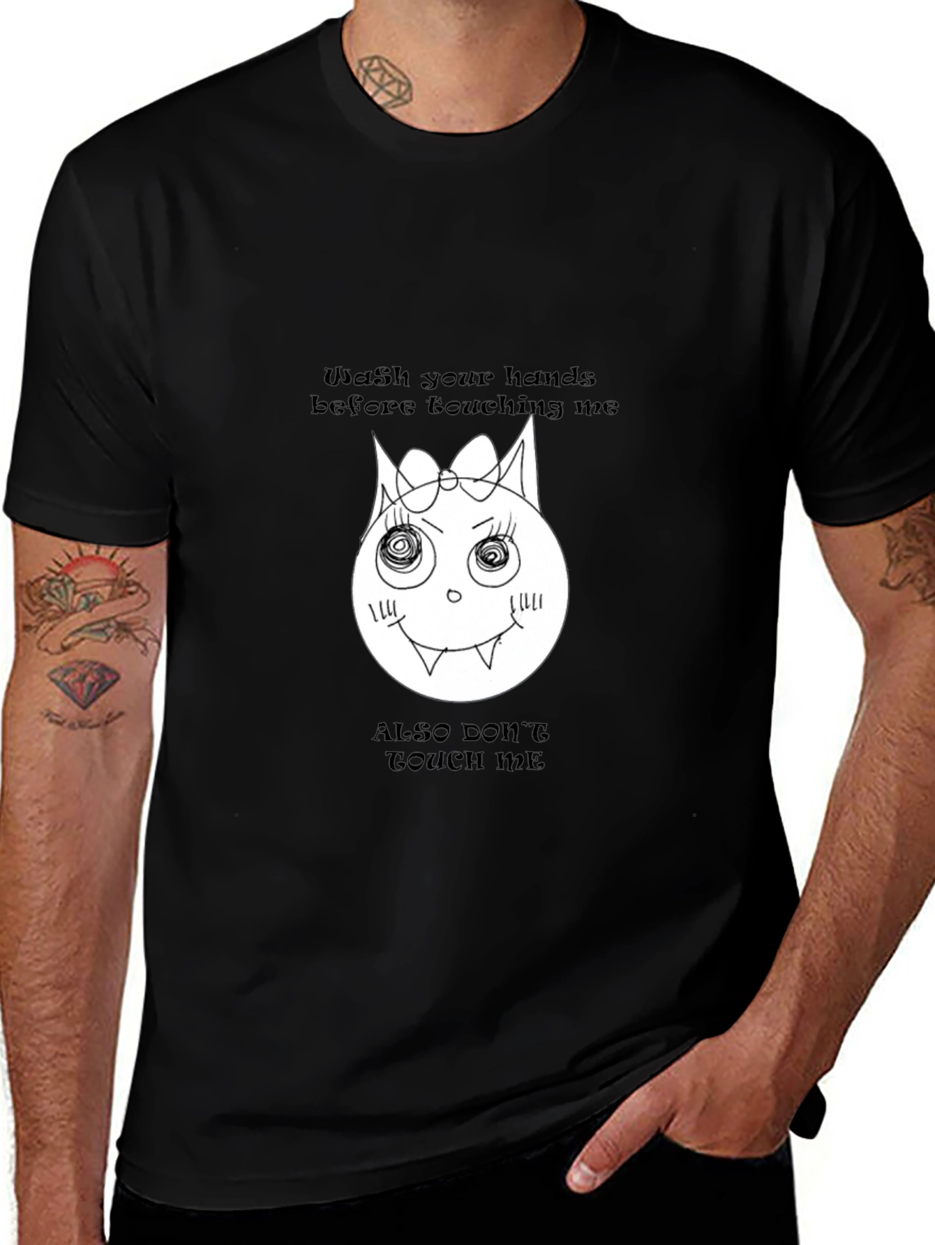Quarantine Cat T-Shirt - Wash Your Hands Graphic Tee