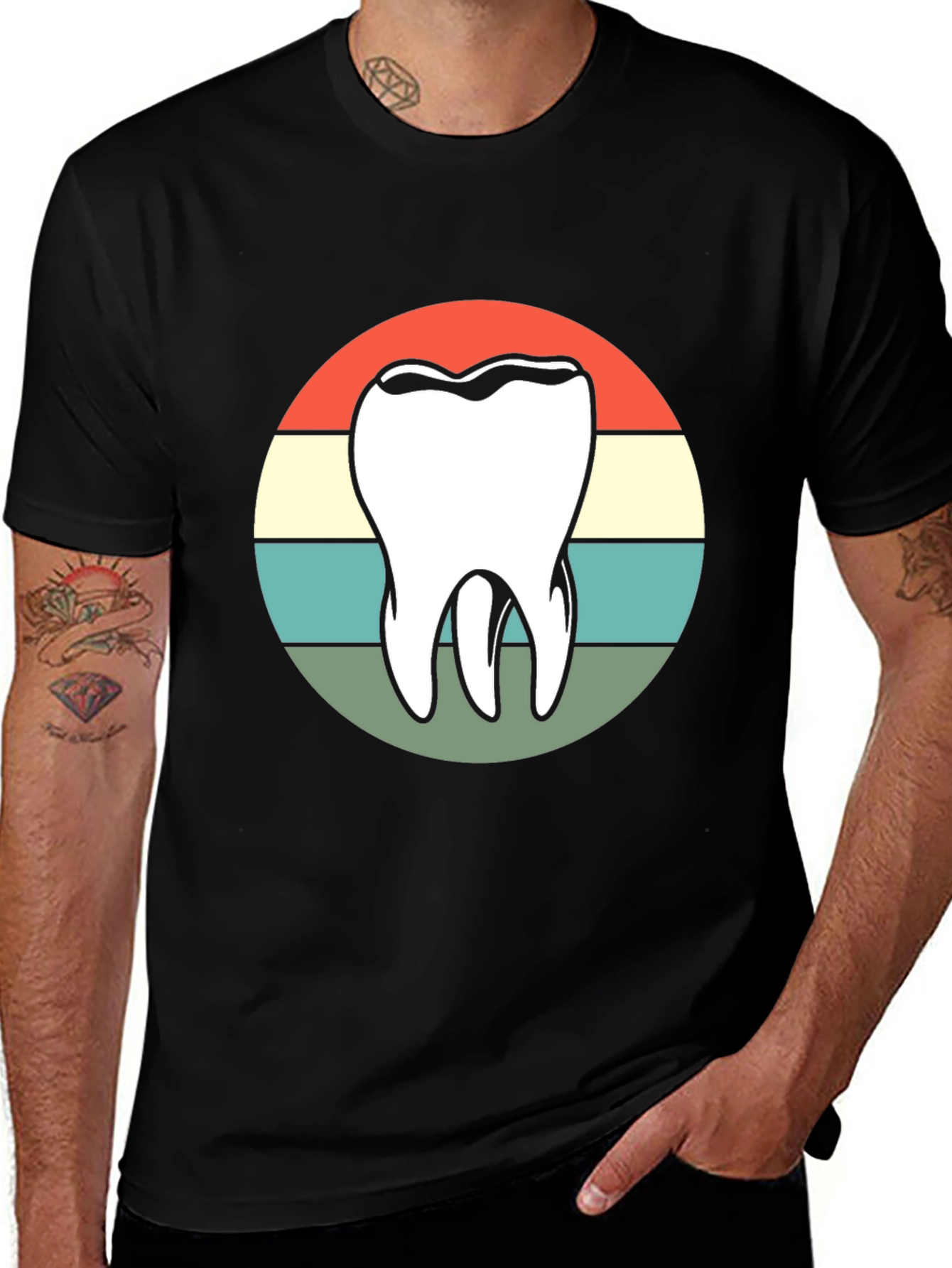 Retro Dentist Tooth T-Shirt - Black