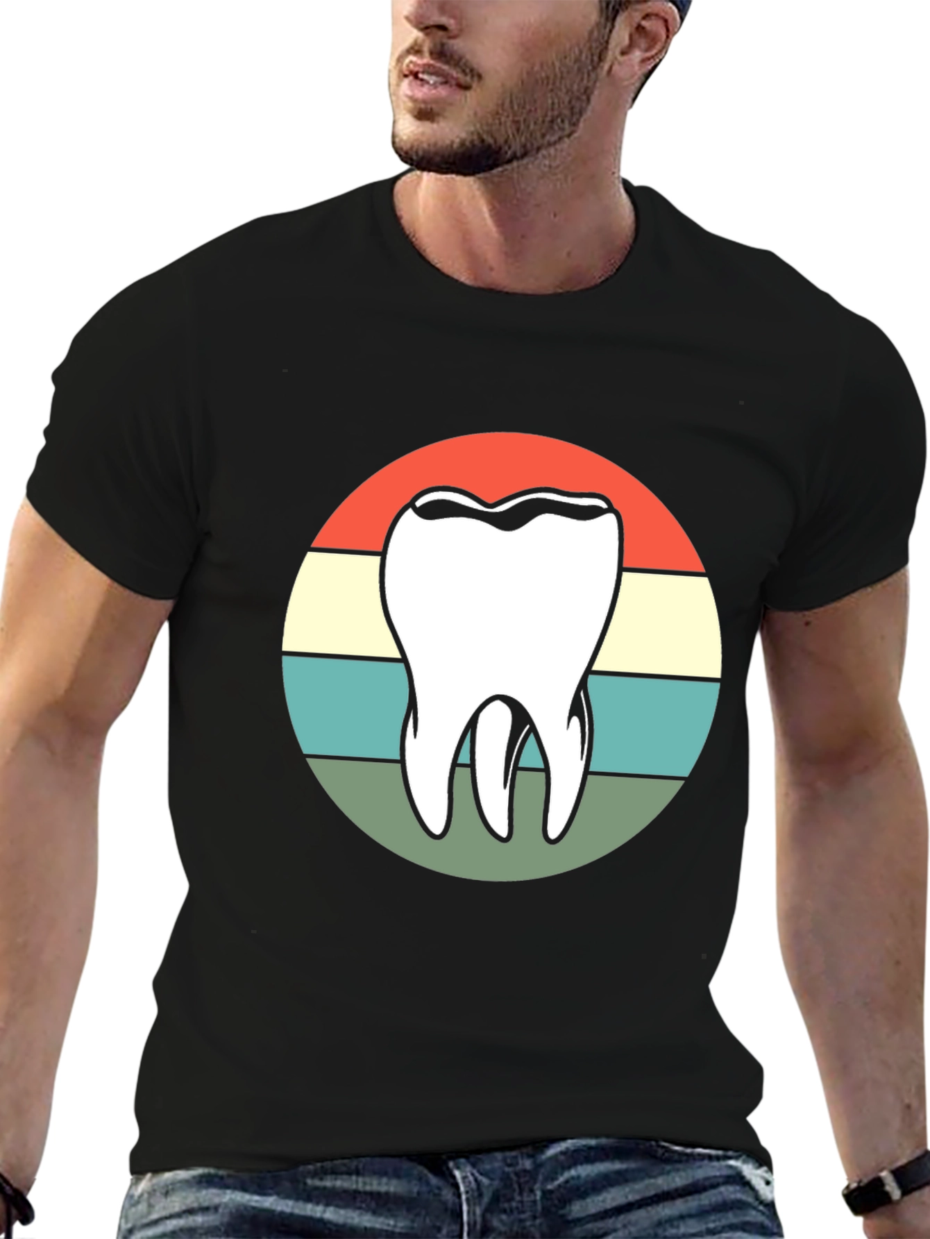Retro Dentist Tooth T-Shirt - Black