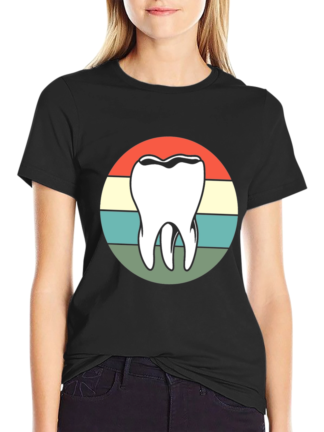 Retro Dentist Tooth T-Shirt - Black