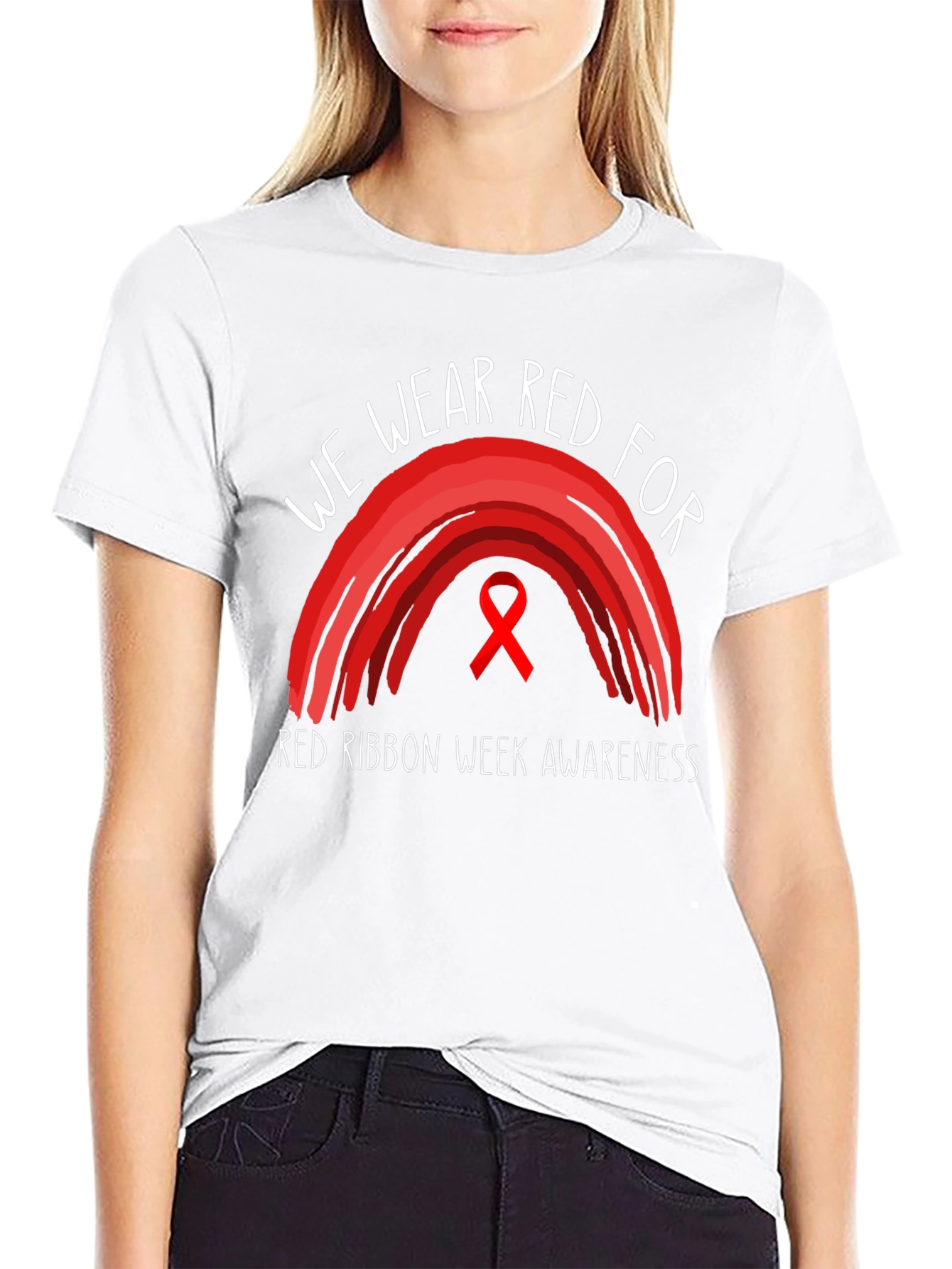 Red Ribbon Week Awareness Graphic Tee