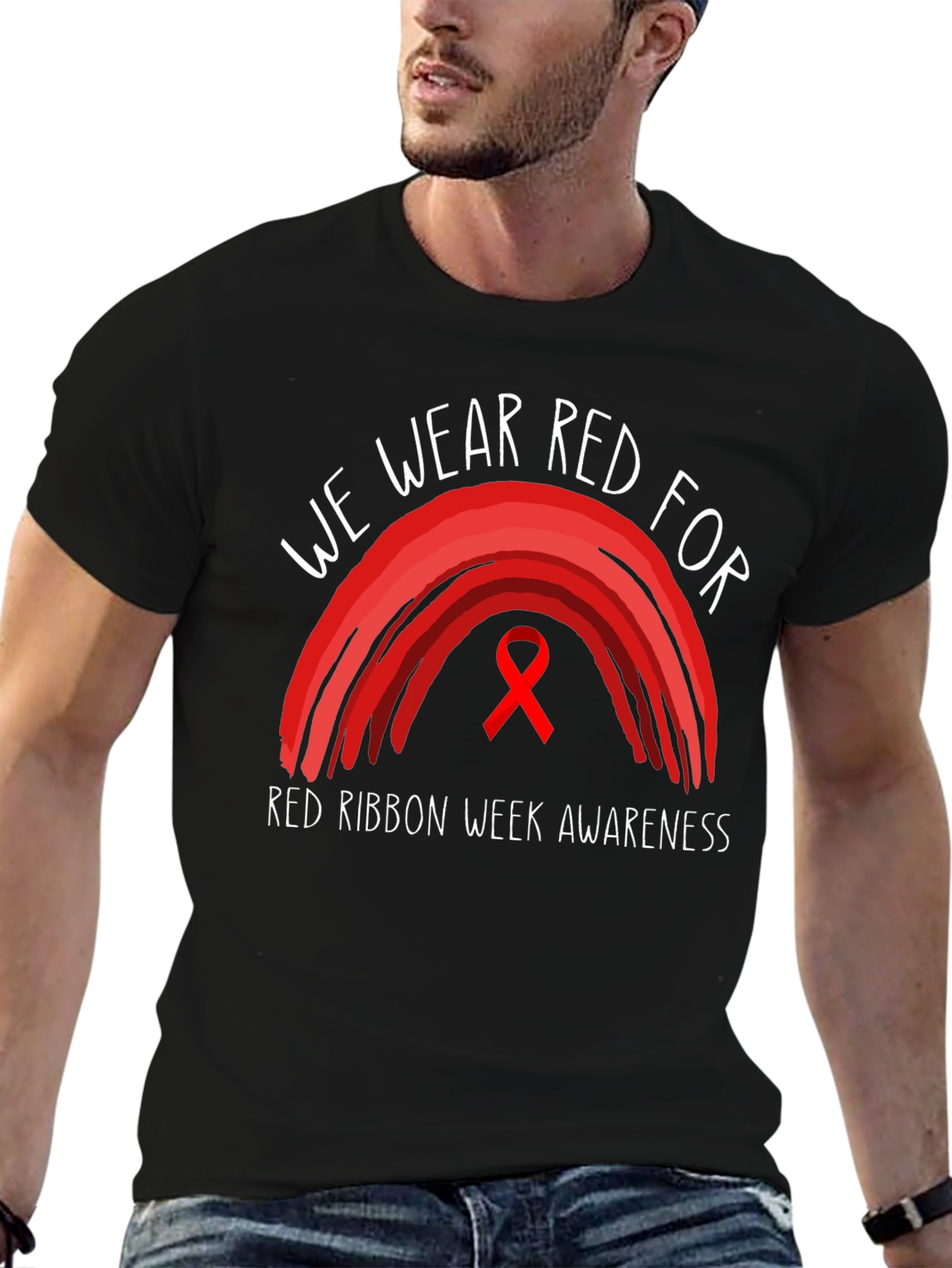 Red Ribbon Week Awareness Graphic Tee