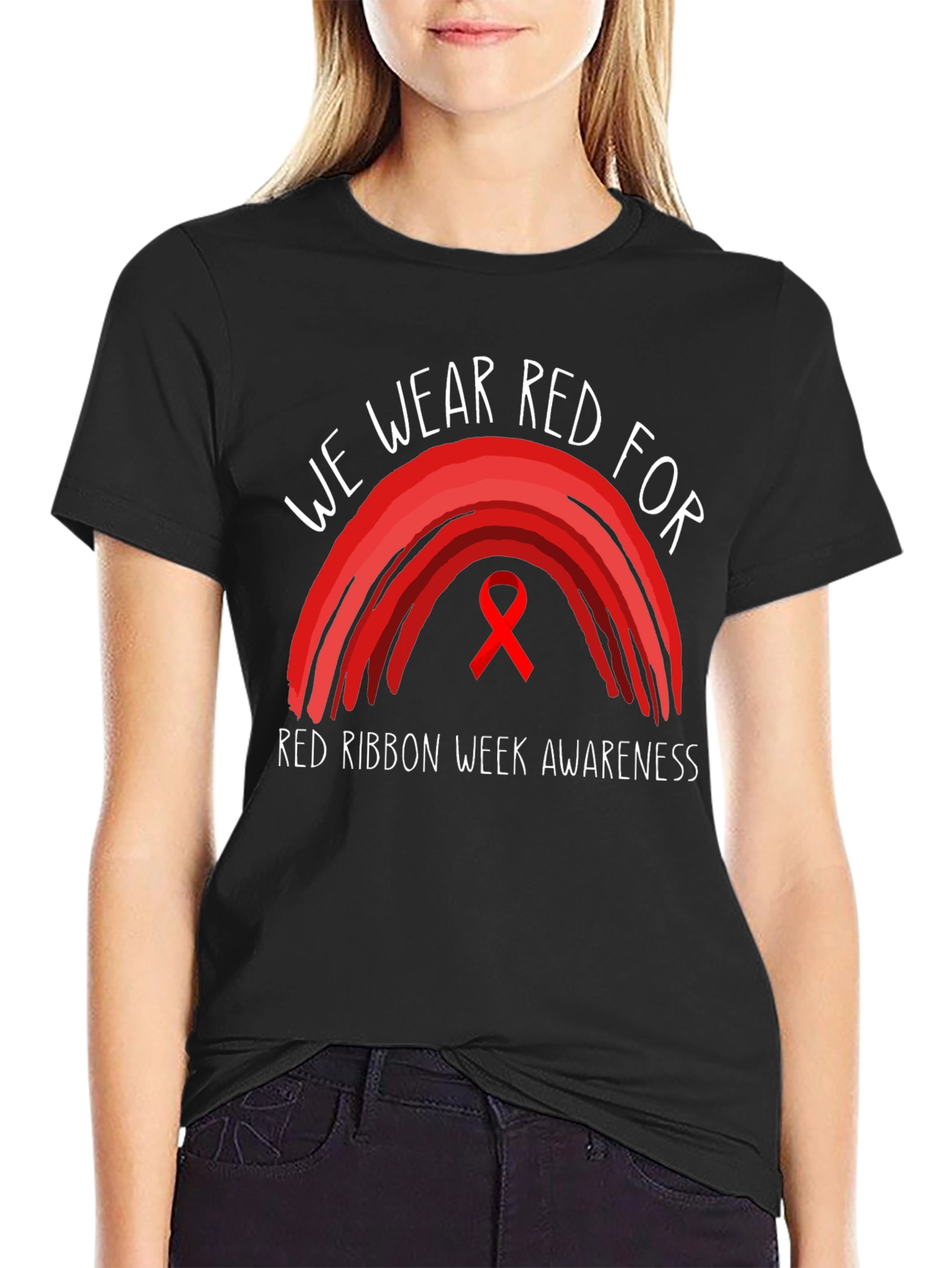 Red Ribbon Week Awareness Graphic Tee