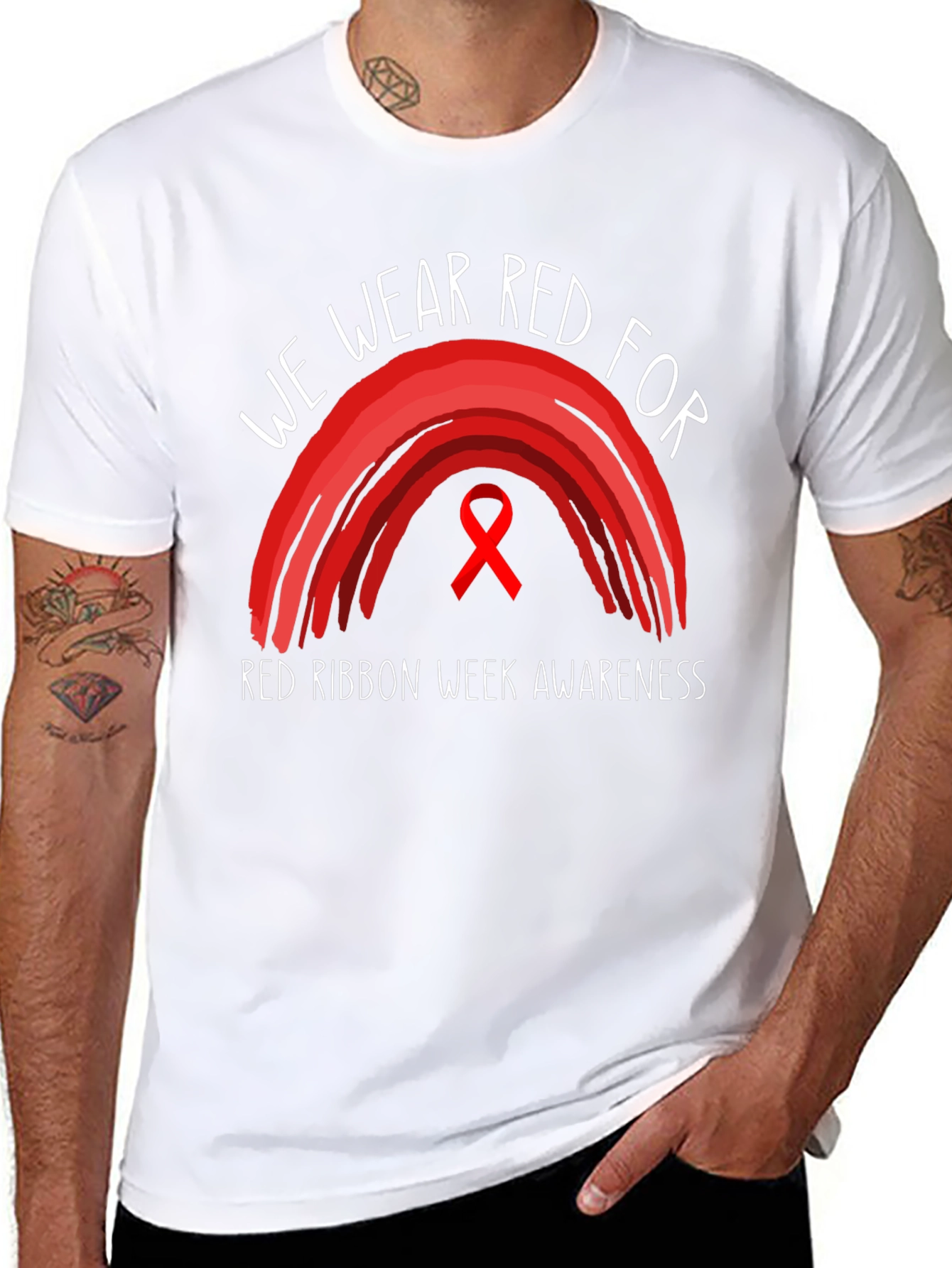 Red Ribbon Week Awareness Graphic Tee