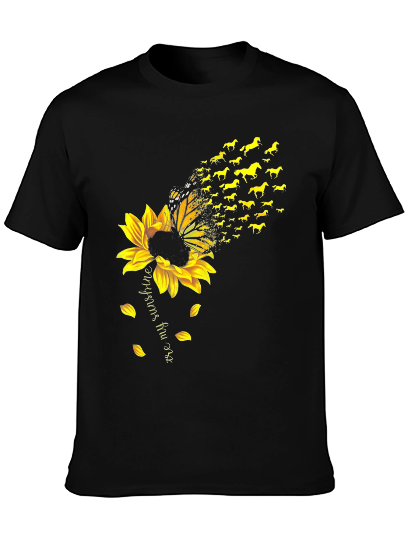 Sunflower Butterfly Horse Graphic Tee