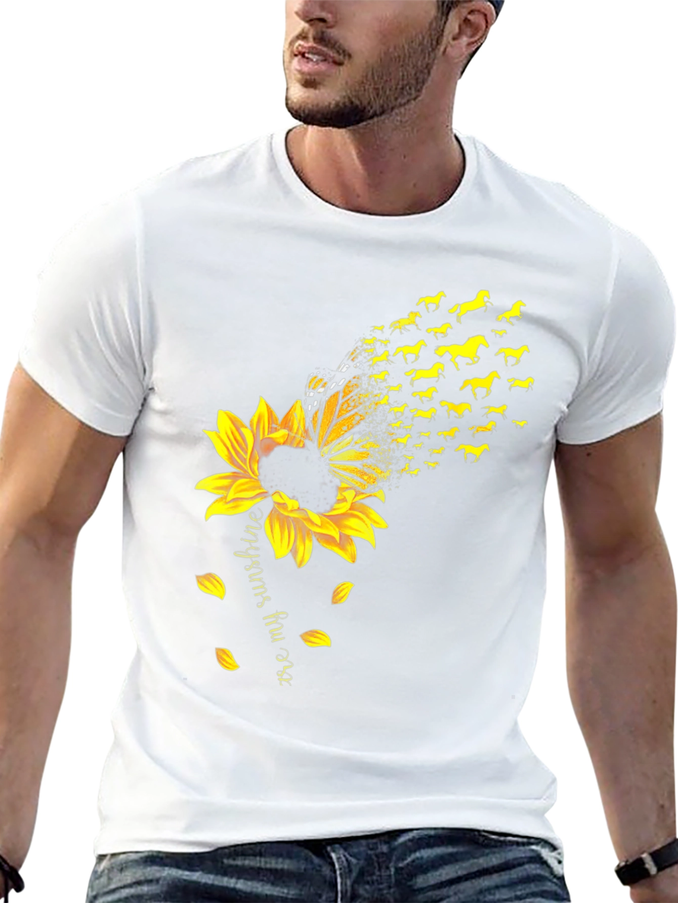 Sunflower Butterfly Horse Graphic Tee