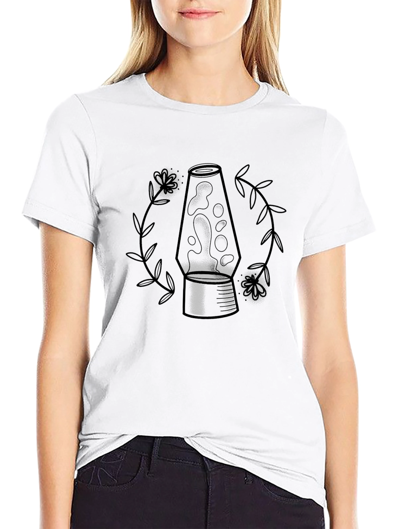 Lava Lamp Graphic Tee - Black Cotton Blend
