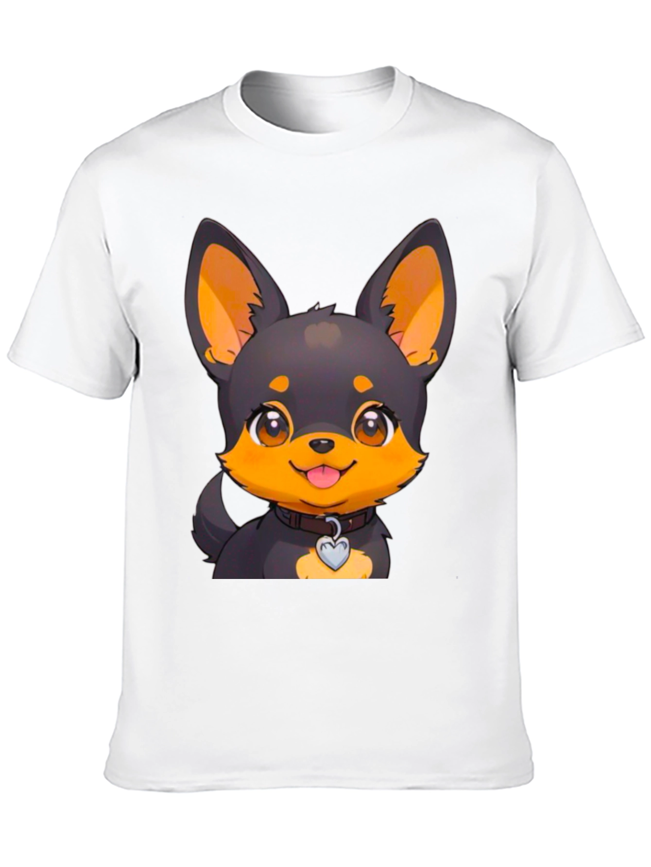 Cute Dog Cartoon T-Shirt - Black