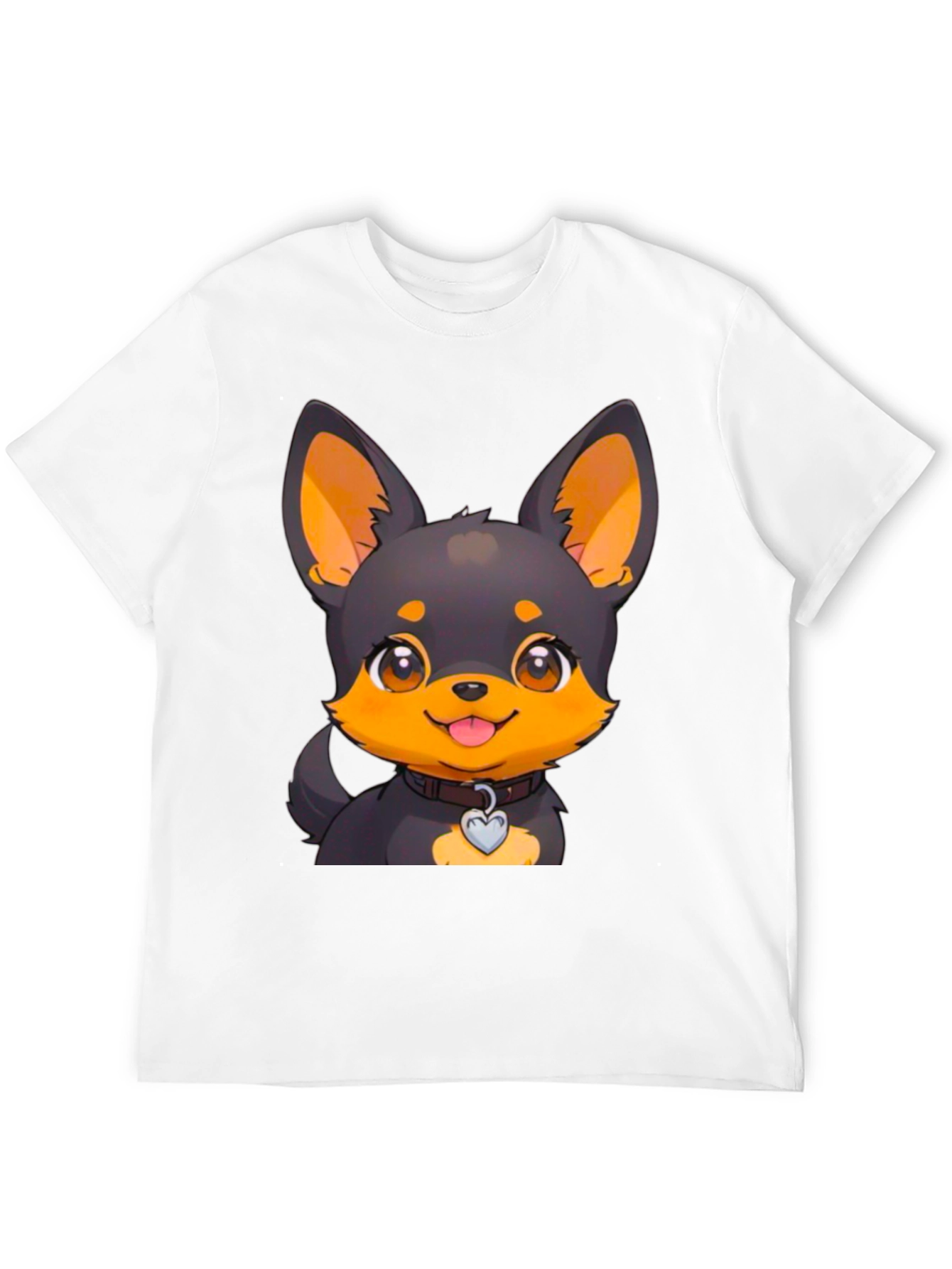 Cute Dog Cartoon T-Shirt - Black