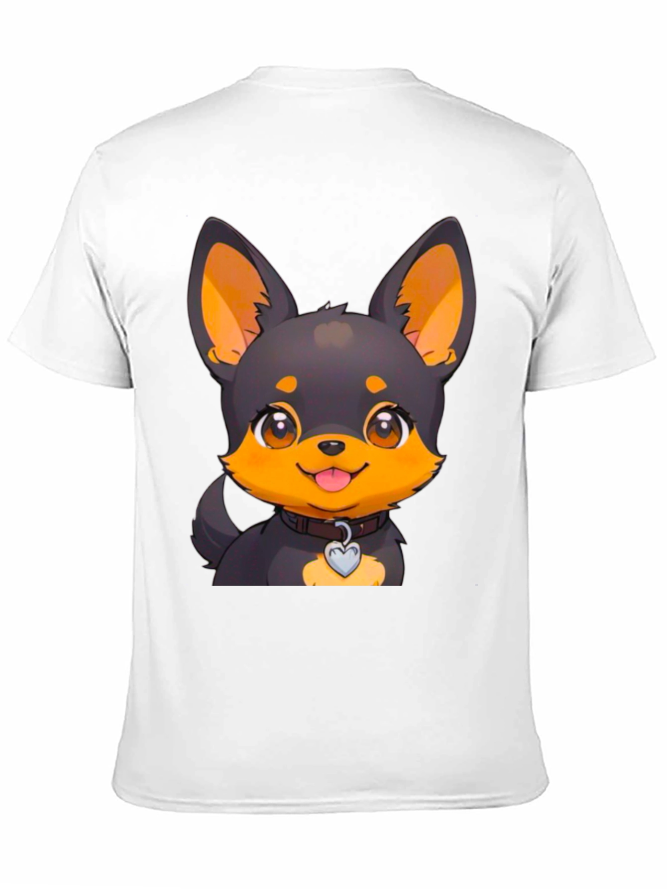 Cute Dog Cartoon T-Shirt - Black