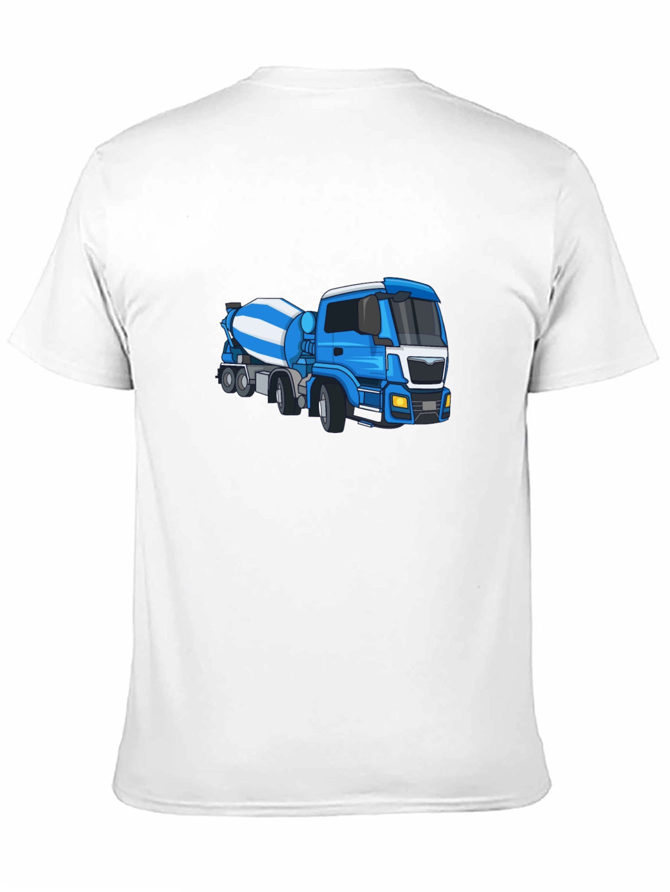 Black Tee with Blue Cement Mixer Truck Graphic