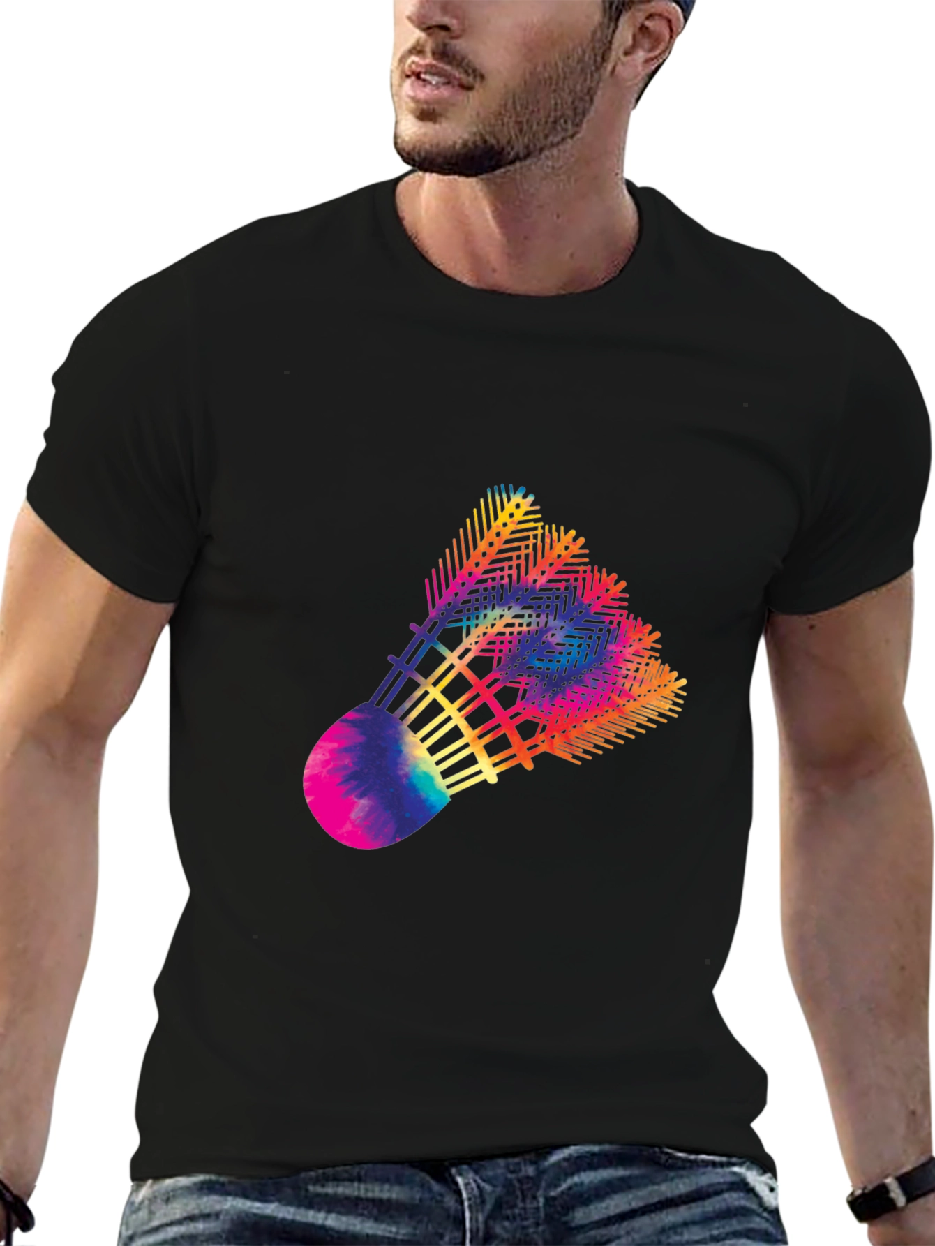 Rainbow Shuttlecock Graphic Tee