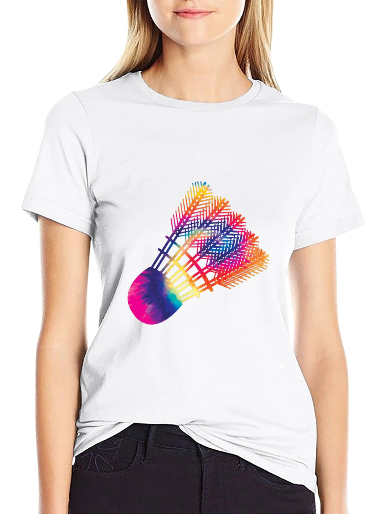 Rainbow Shuttlecock Graphic Tee