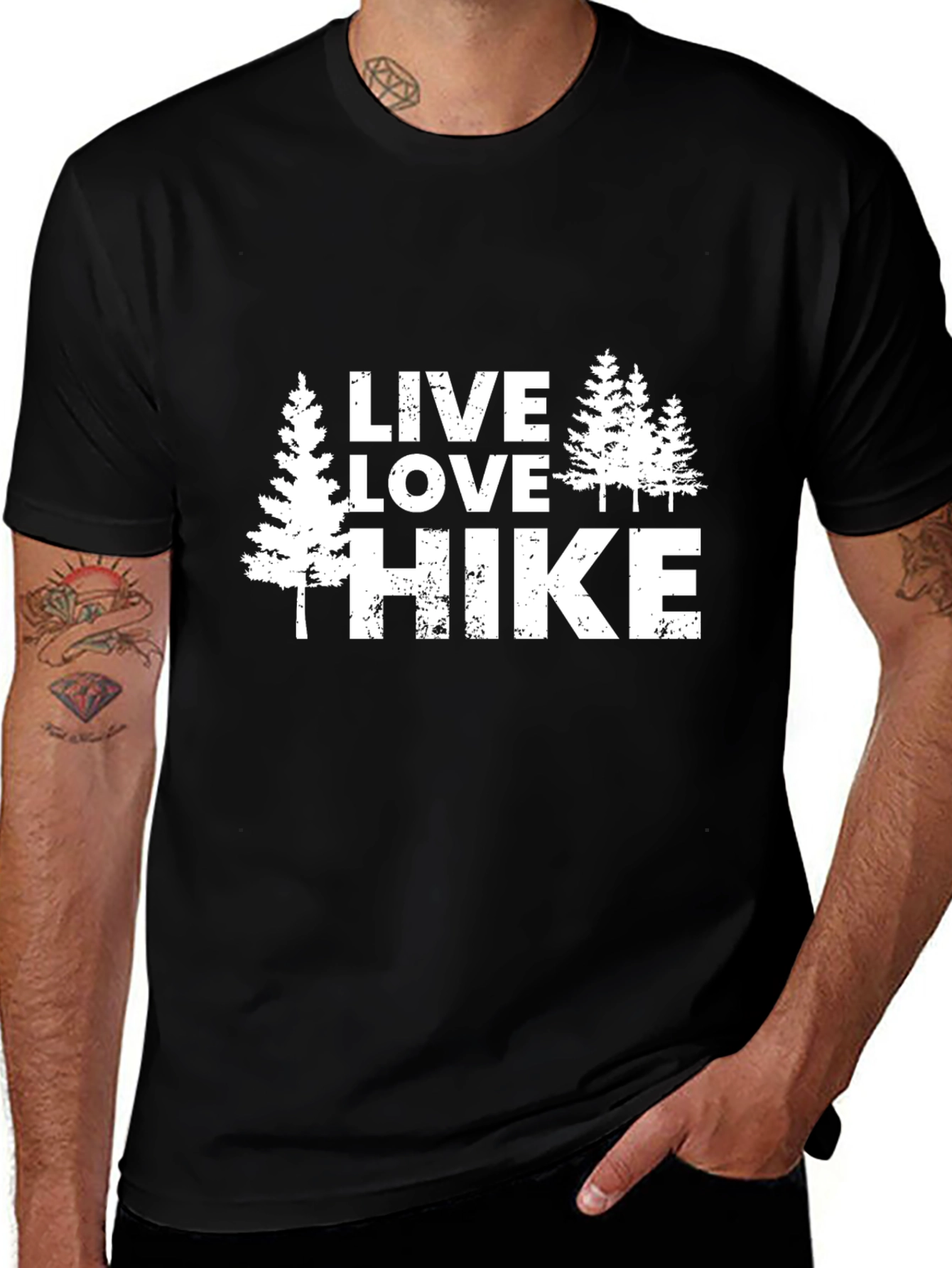 Live Love Hike Graphic Tee - Black