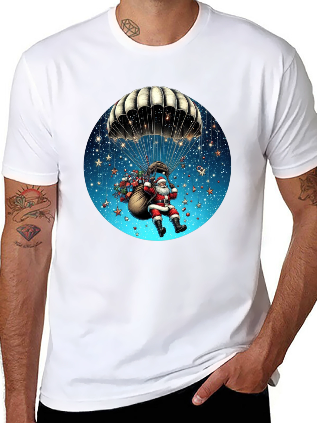 Santa Parachute Graphic Tee