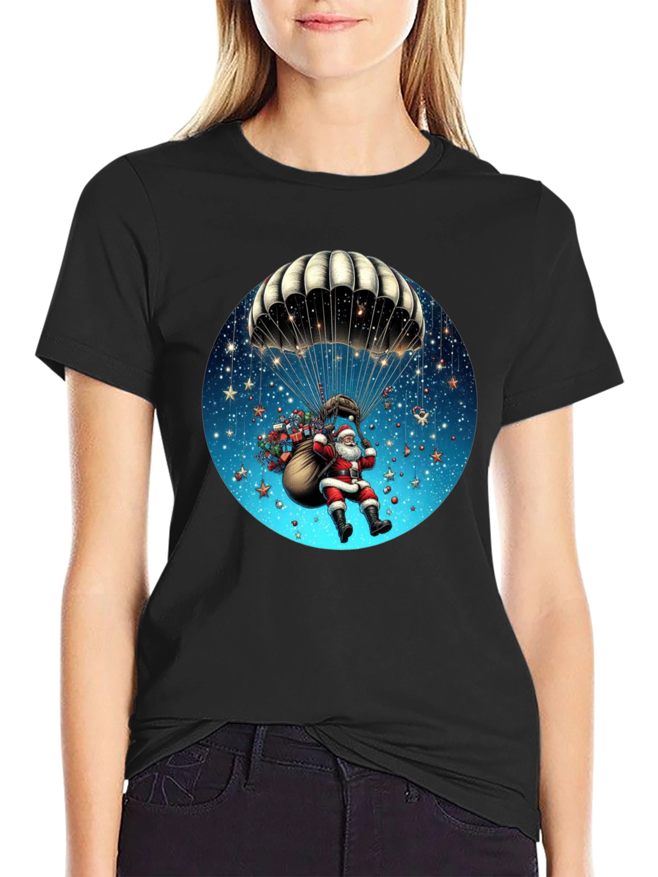 Santa Parachute Graphic Tee