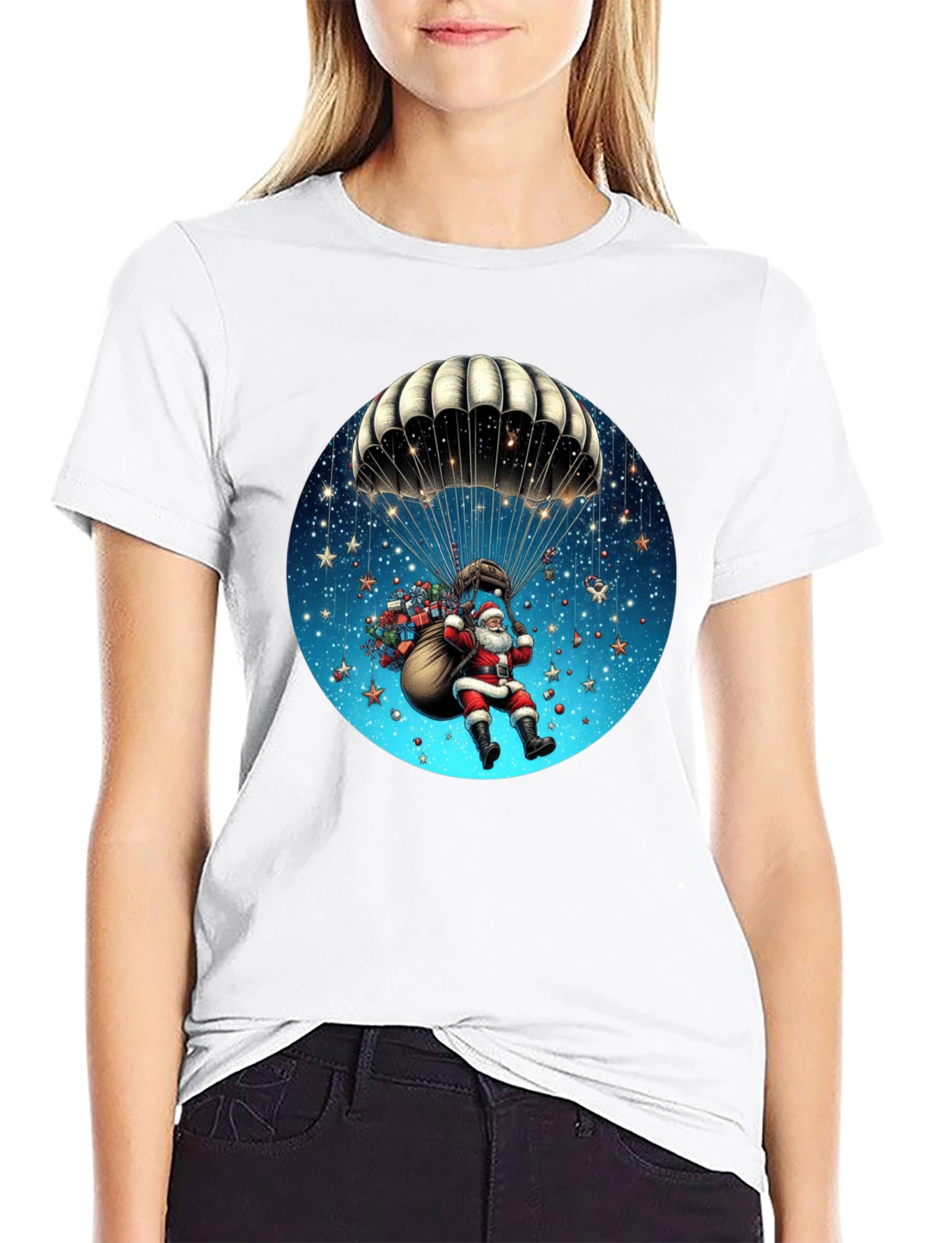 Santa Parachute Graphic Tee