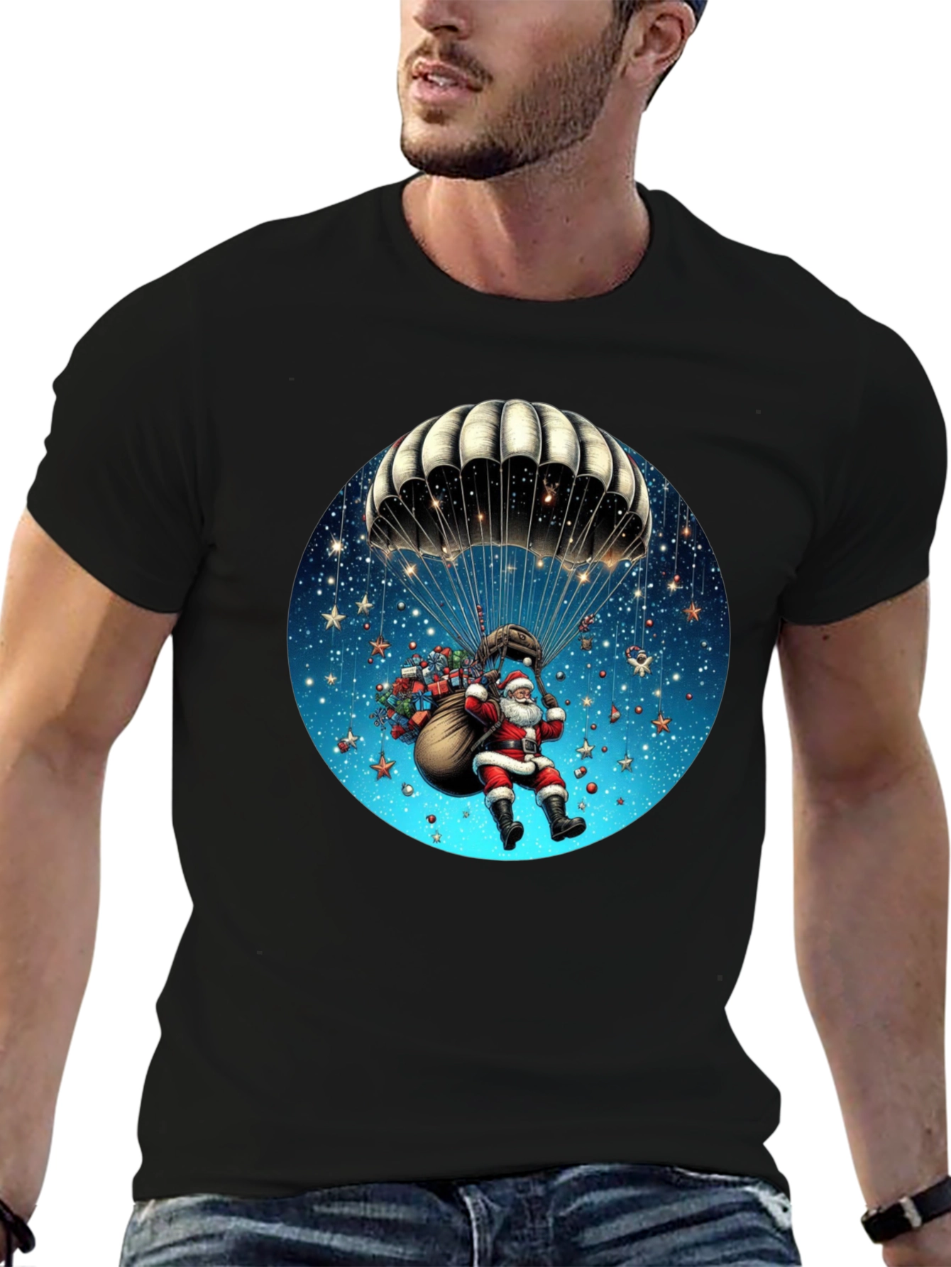 Santa Parachute Graphic Tee